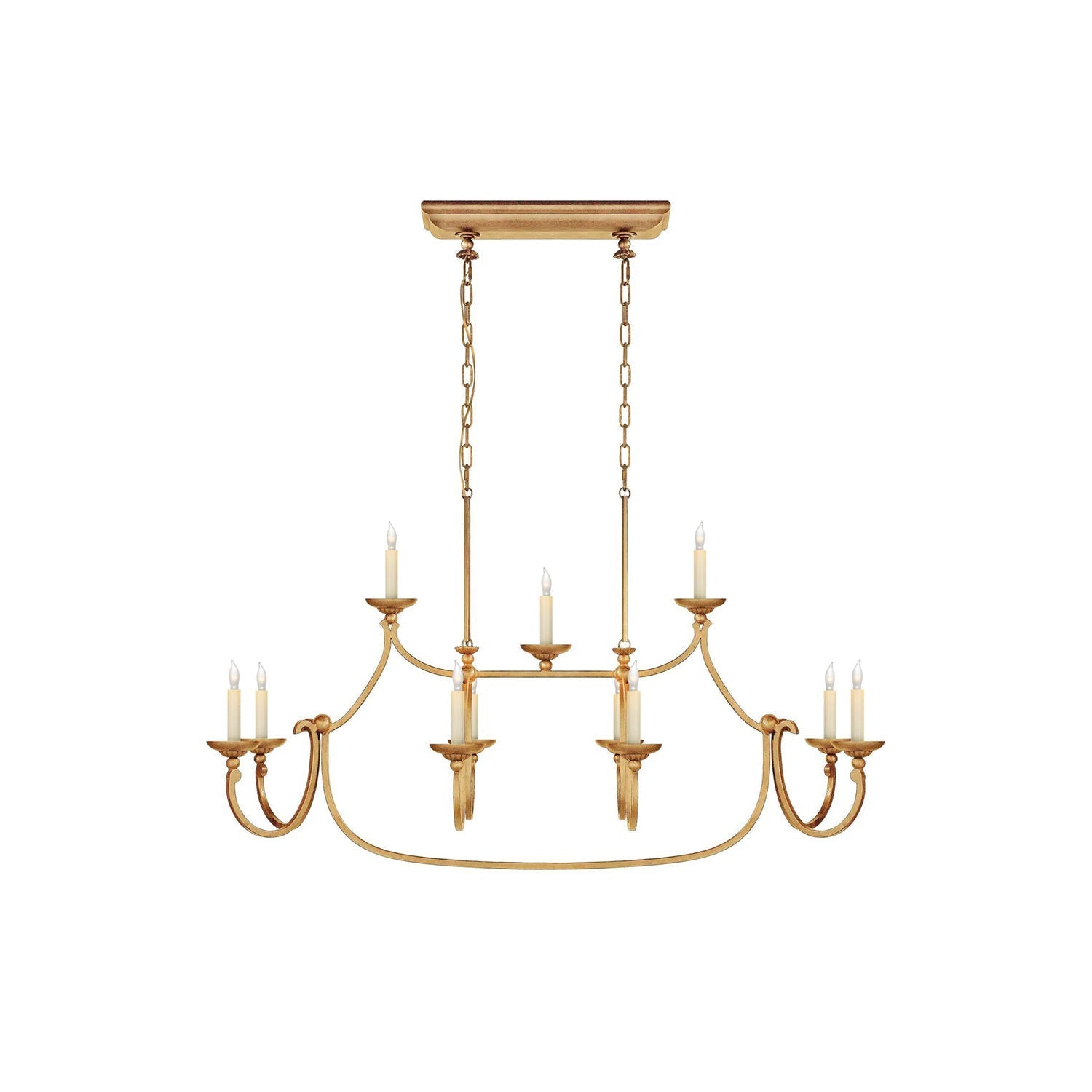 Ercare Vintage Industrial Linear Brass Fabric Chandelier - Letslighting