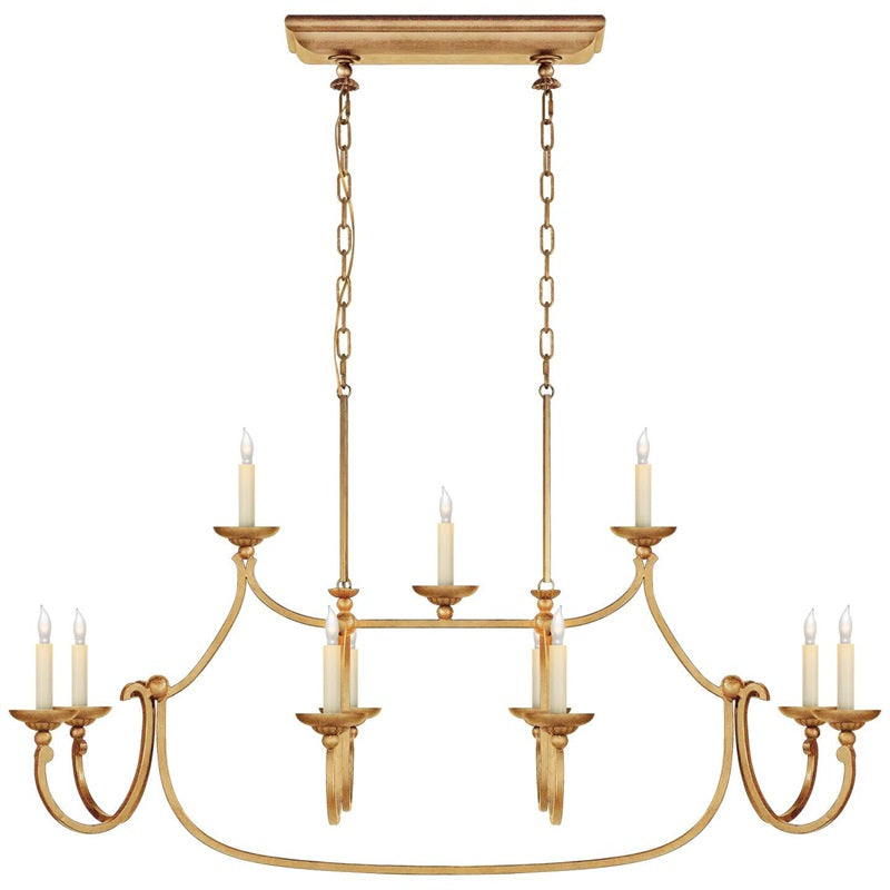 Ercare Vintage Industrial Linear Brass Fabric Chandelier - Letslighting