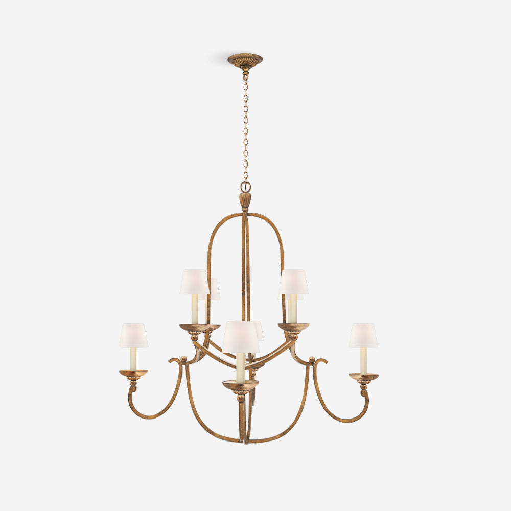 Flemish Chandelier Curved Iron Elegance