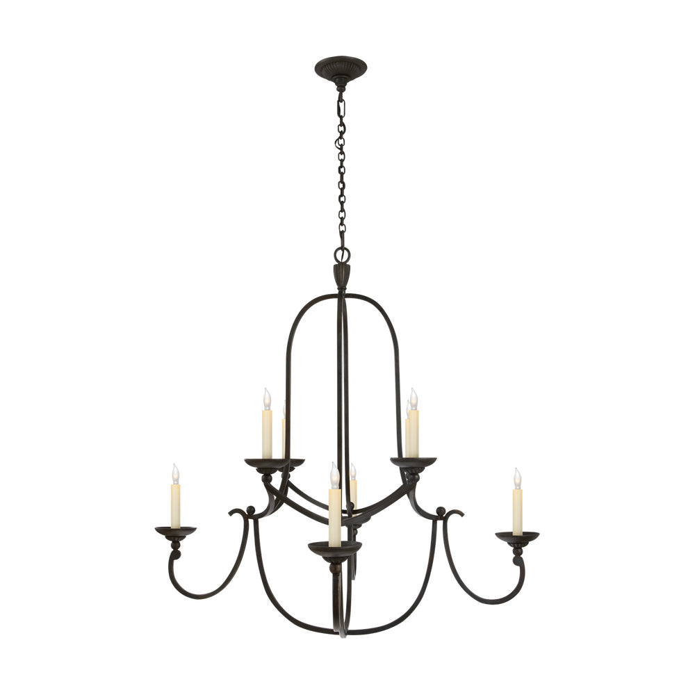 Flemish Chandelier Curved Iron Elegance