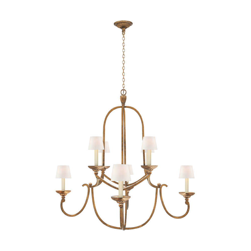 Flemish Chandelier Curved Iron Elegance