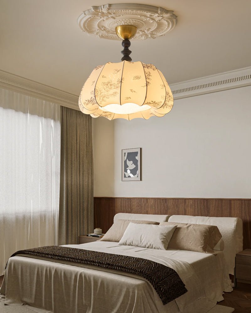 Fleurina Premium Nordic Art Wood Fabric Ceiling Lamp - Letslighting