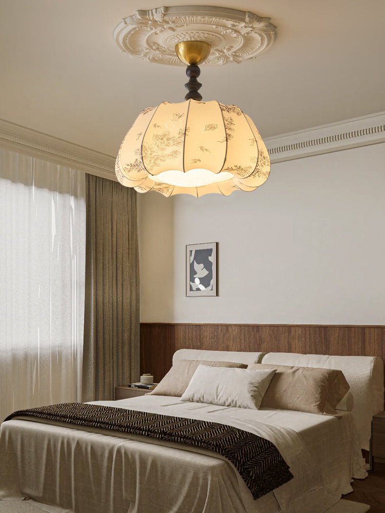 Fleurina Premium Nordic Art Wood Fabric Ceiling Lamp - Letslighting