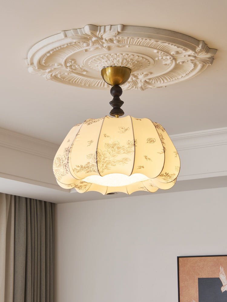 Fleurina Premium Nordic Art Wood Fabric Ceiling Lamp - Letslighting