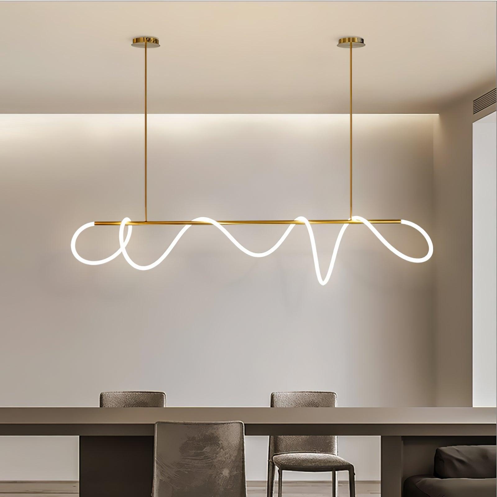 Lustra Chandelier Flexible Silicone Curve Modern Elegant - Letslighting
