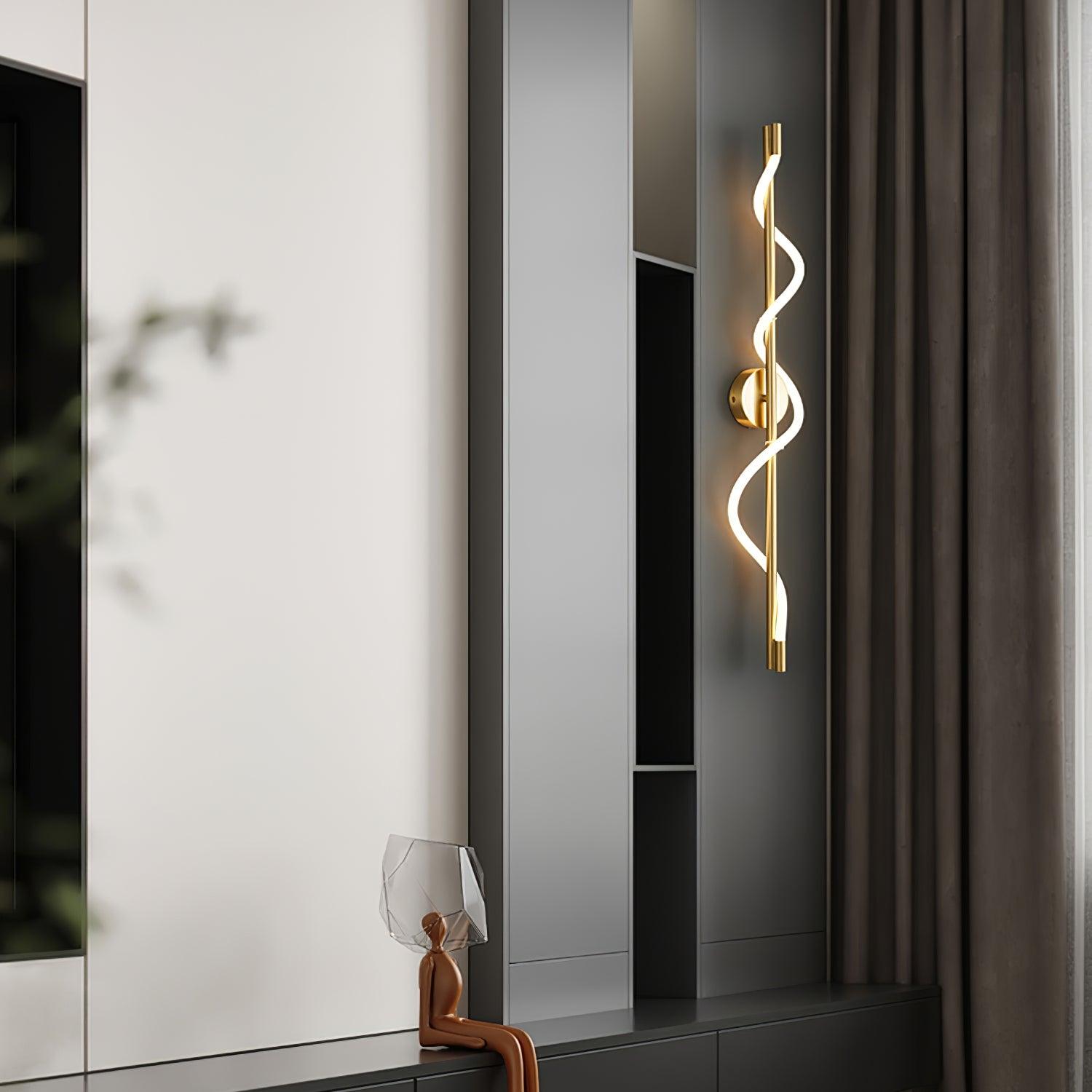 Fidora Sculptural Brass Silicone Wall Lamp - Letslighting