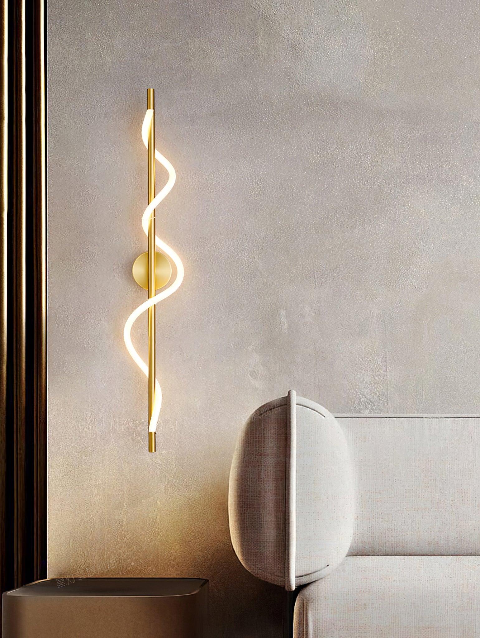 Fidora Sculptural Brass Silicone Wall Lamp - Letslighting