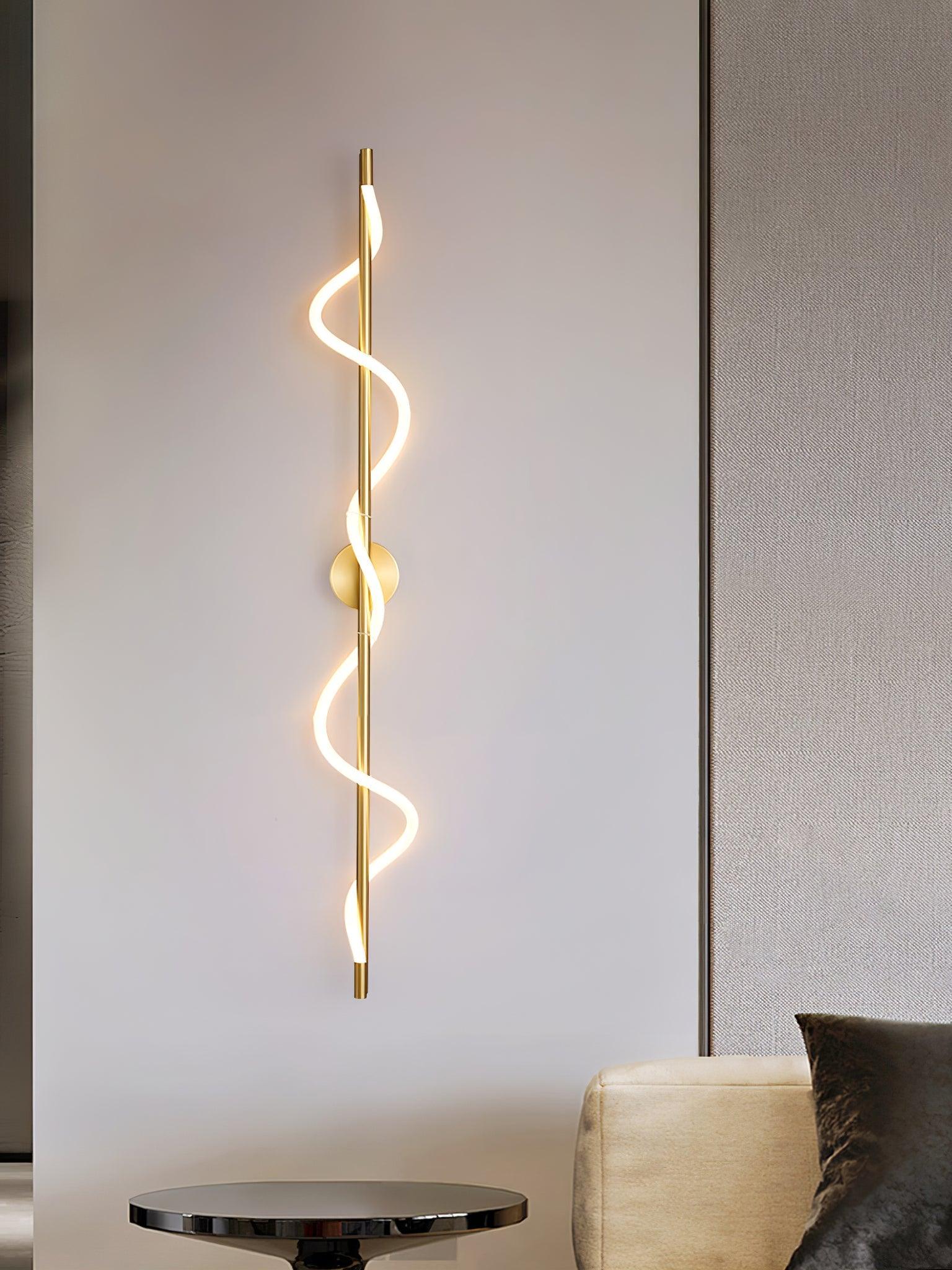 Fidora Sculptural Brass Silicone Wall Lamp - Letslighting