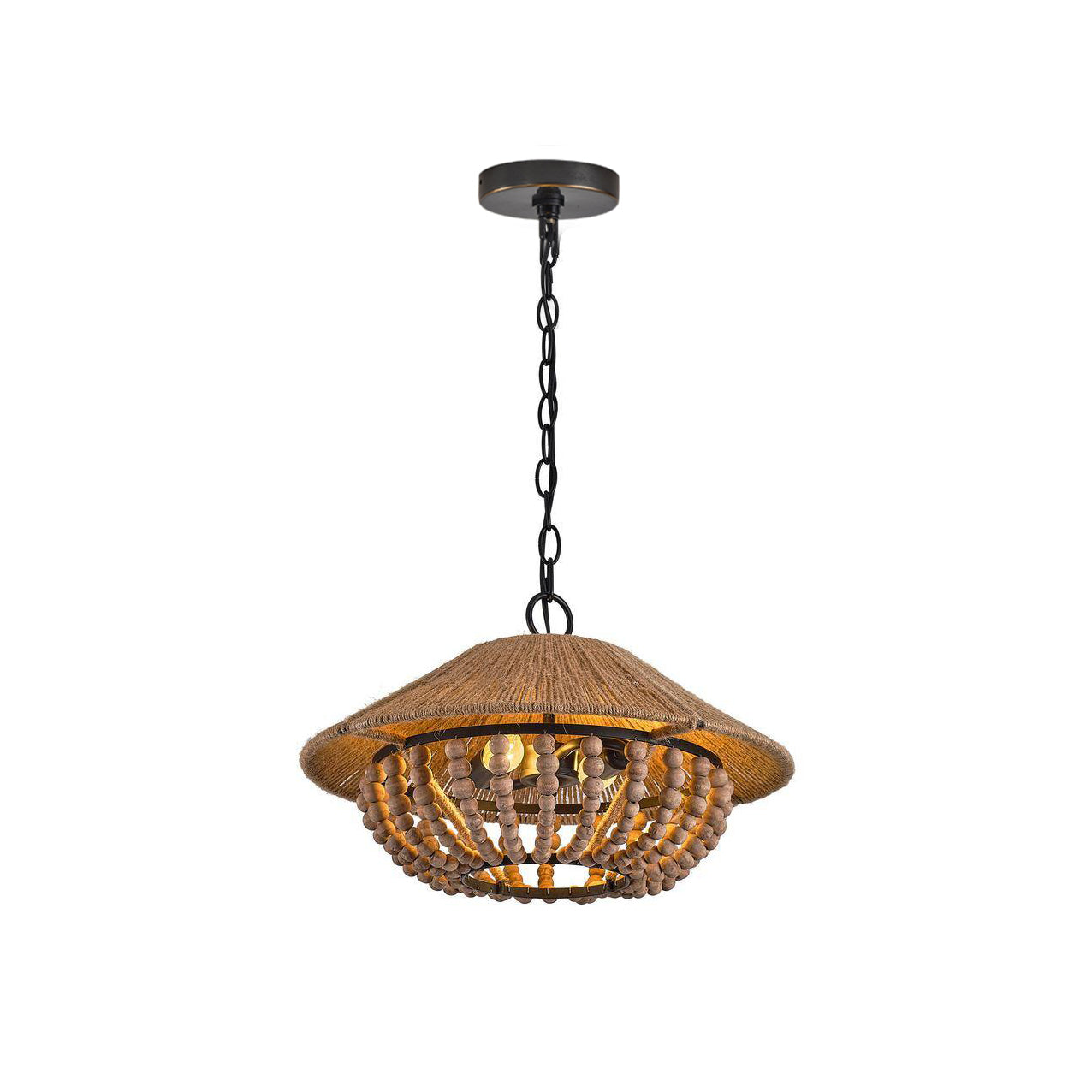 Elmarion Elegance Natural Farmhouse Wooden Pendant Lamp - Letslighting