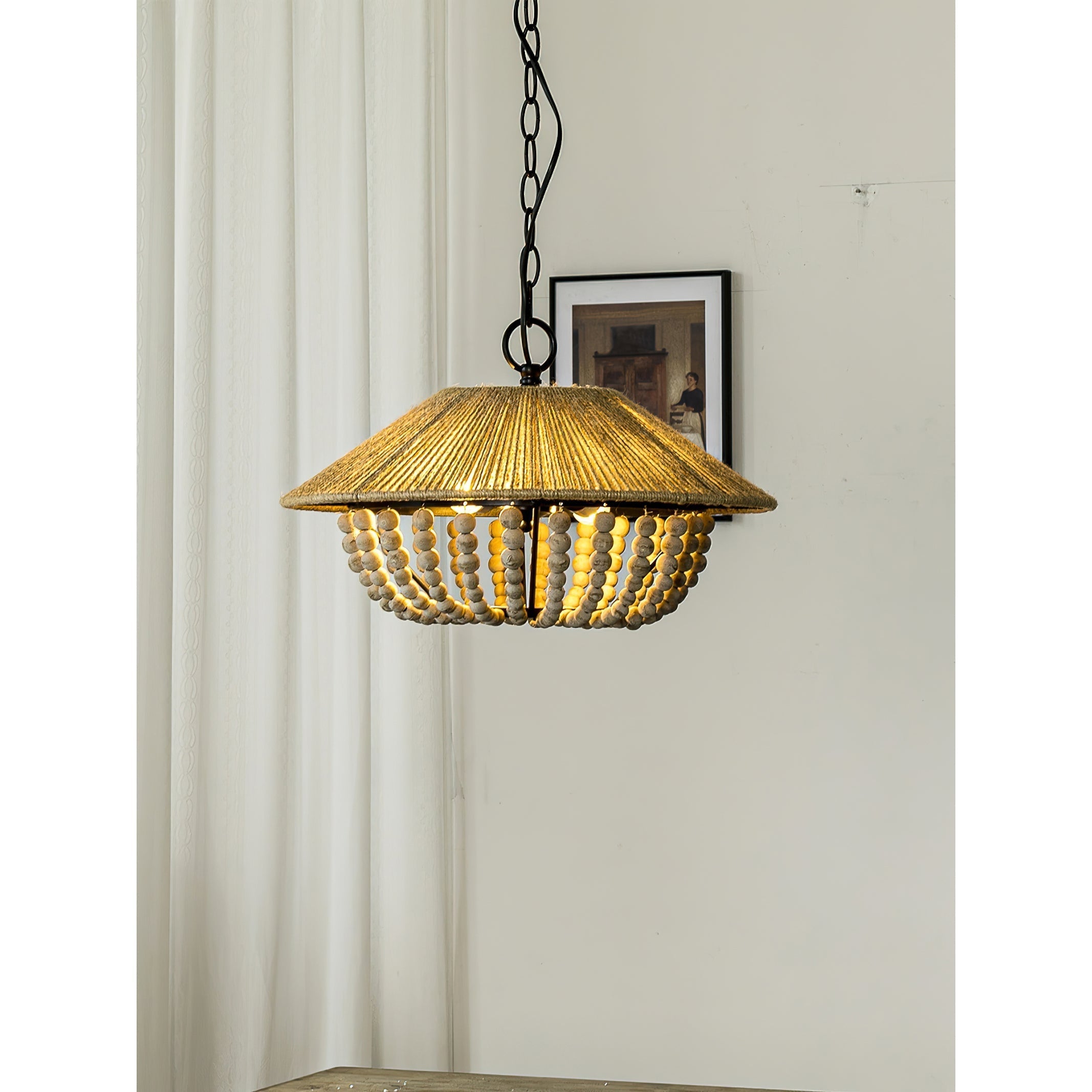 Elmarion Elegance Natural Farmhouse Wooden Pendant Lamp - Letslighting