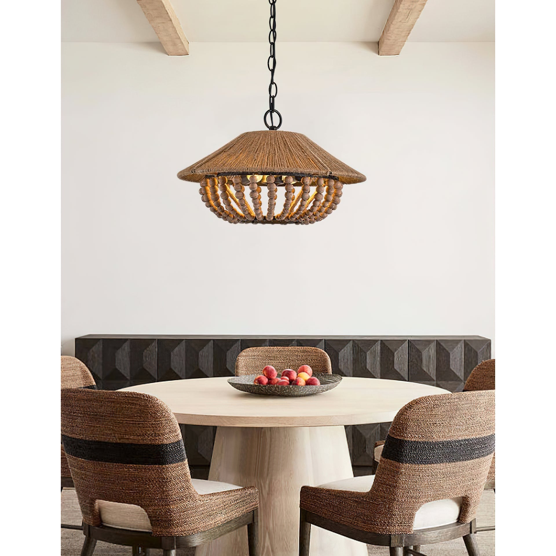 Elmarion Elegance Natural Farmhouse Wooden Pendant Lamp - Letslighting