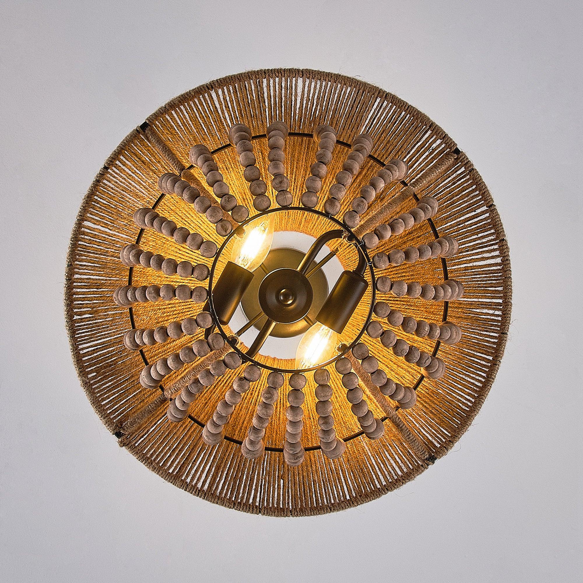 Elmarion Elegance Natural Farmhouse Wooden Pendant Lamp - Letslighting