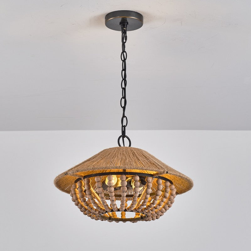 Elmarion Elegance Natural Farmhouse Wooden Pendant Lamp - Letslighting
