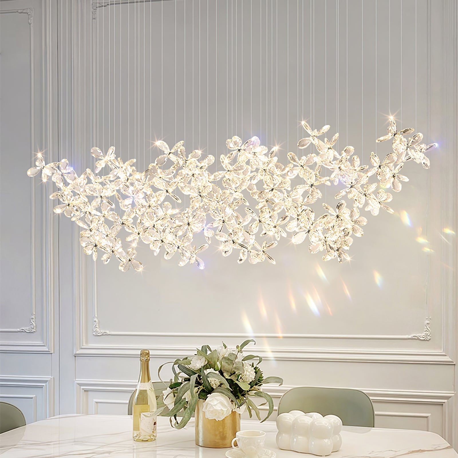 Lustra Chandelier Crystal Butterfly Floral Cluster - Letslighting