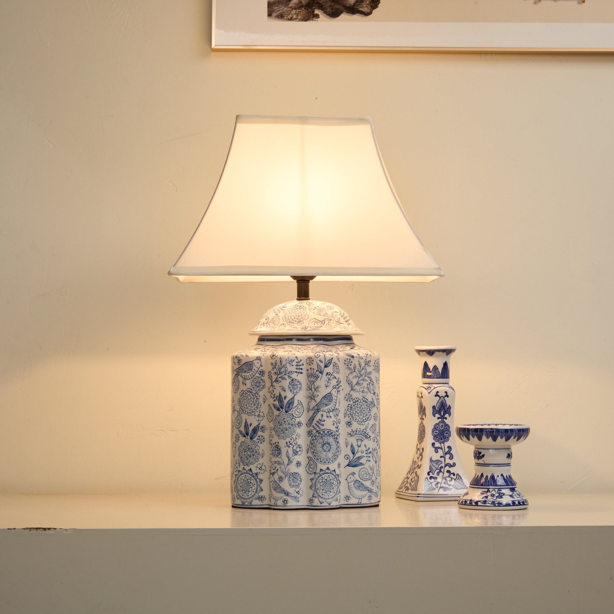 Floral Minimalist Ceramics Table Lamp