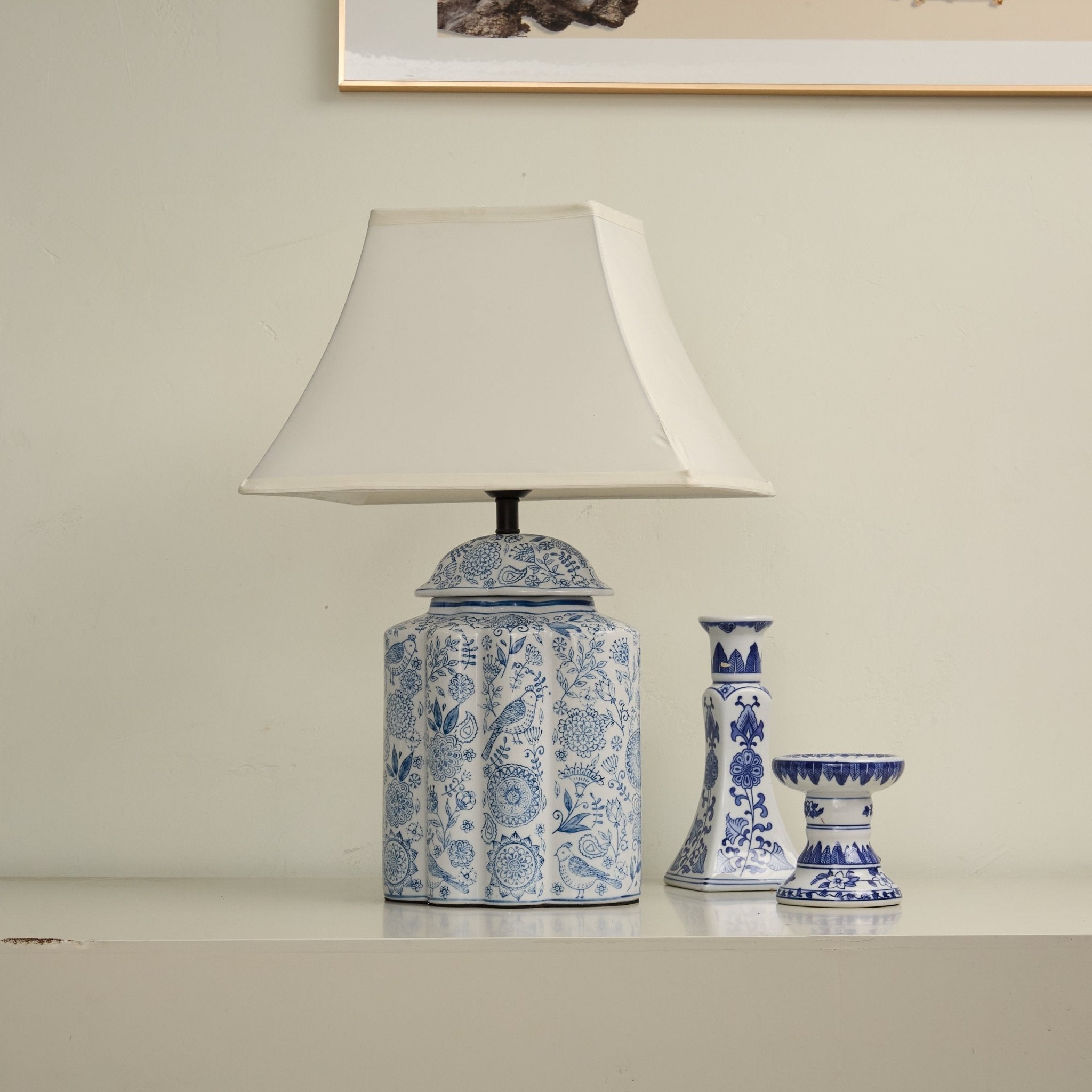 Floral Minimalist Ceramics Table Lamp