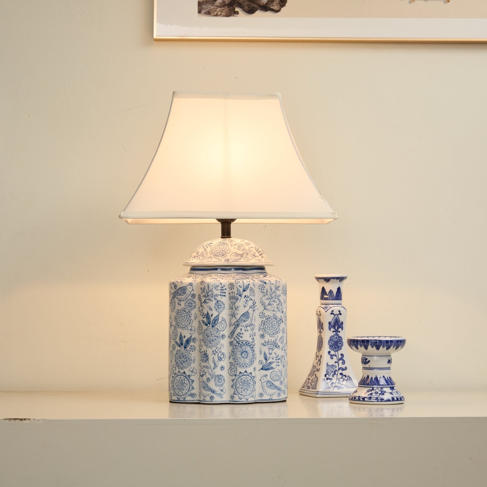 Floral Minimalist Ceramics Table Lamp