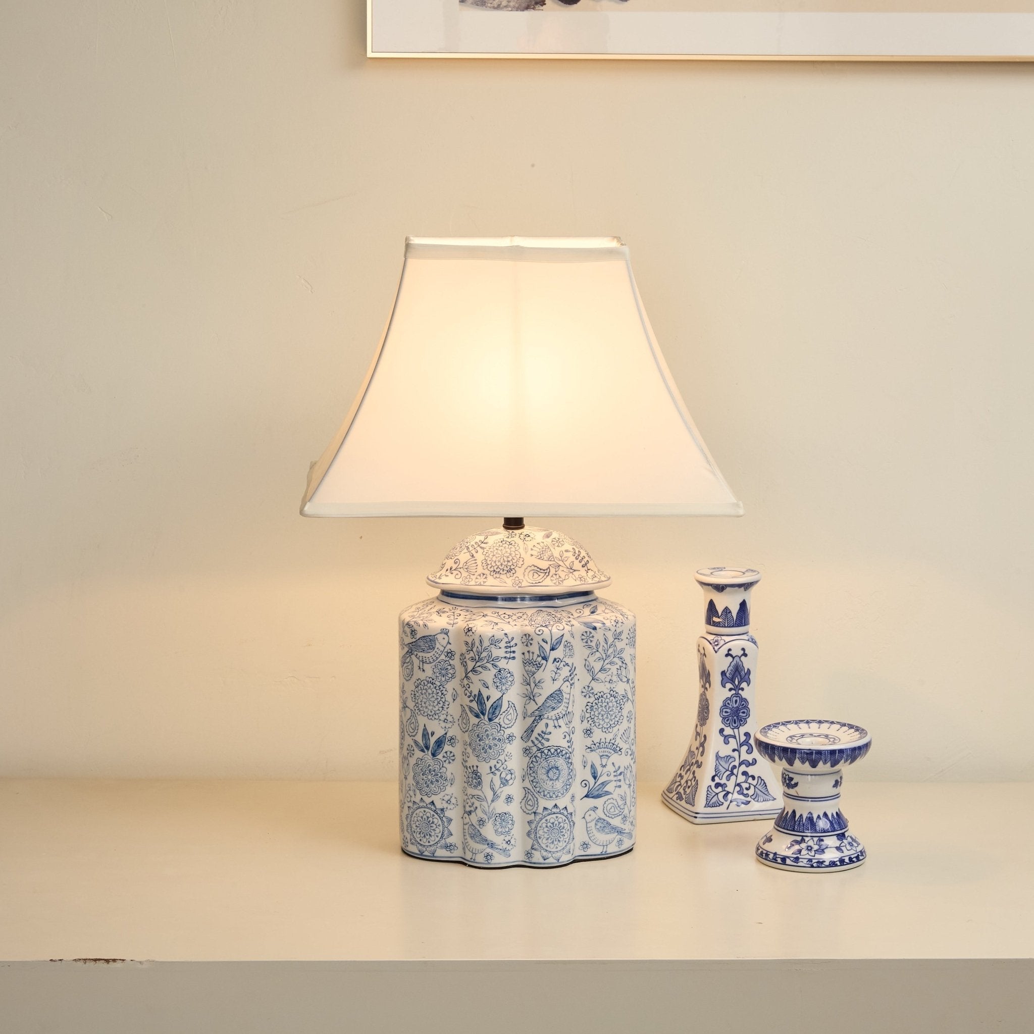 Floral Minimalist Ceramics Table Lamp