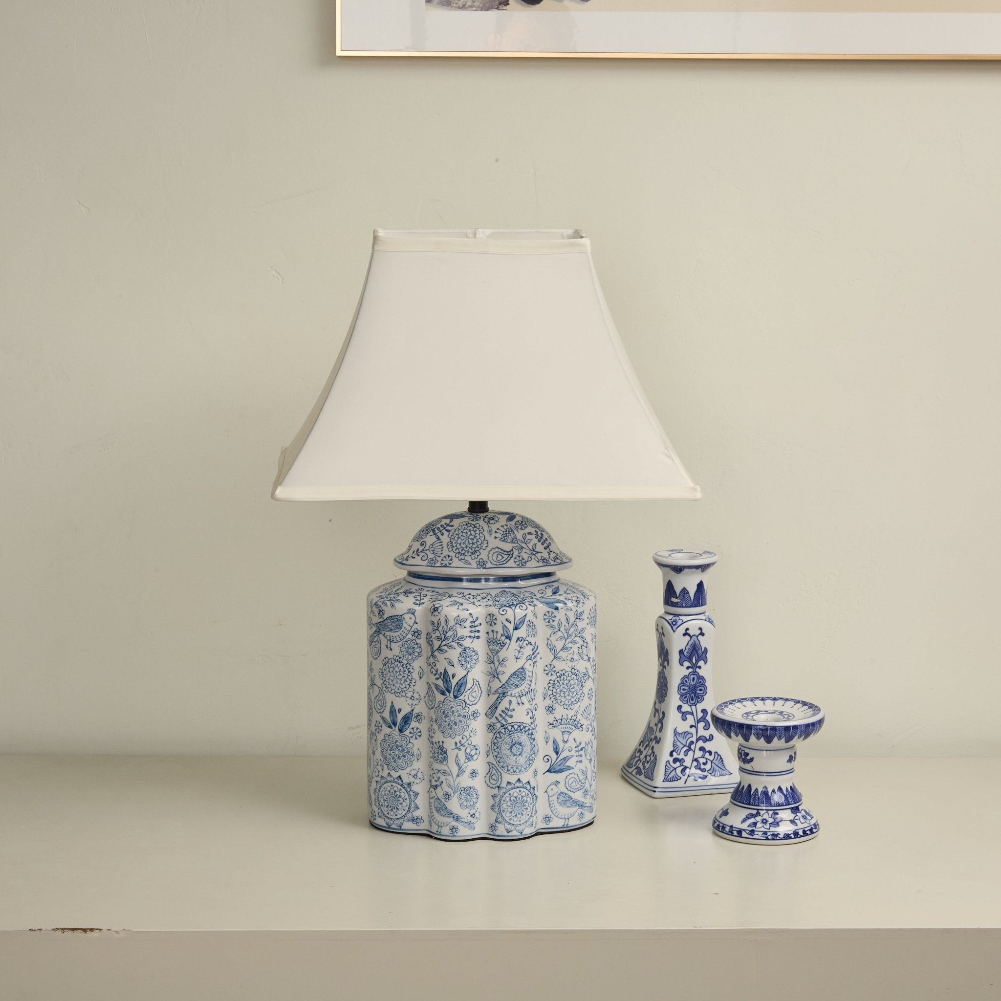 Floral Minimalist Ceramics Table Lamp