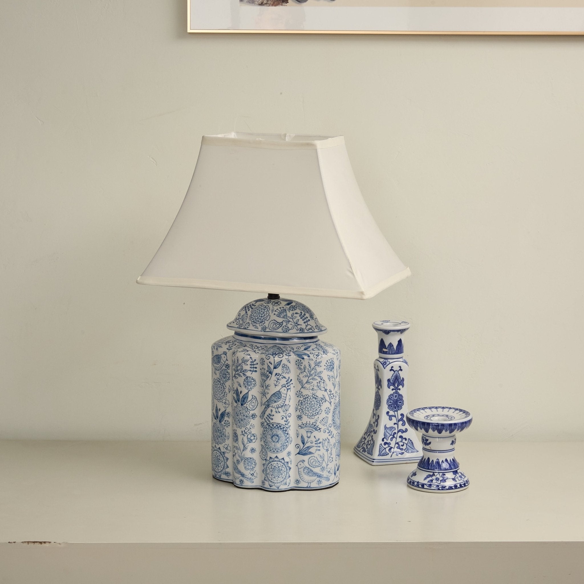 Floral Minimalist Ceramics Table Lamp