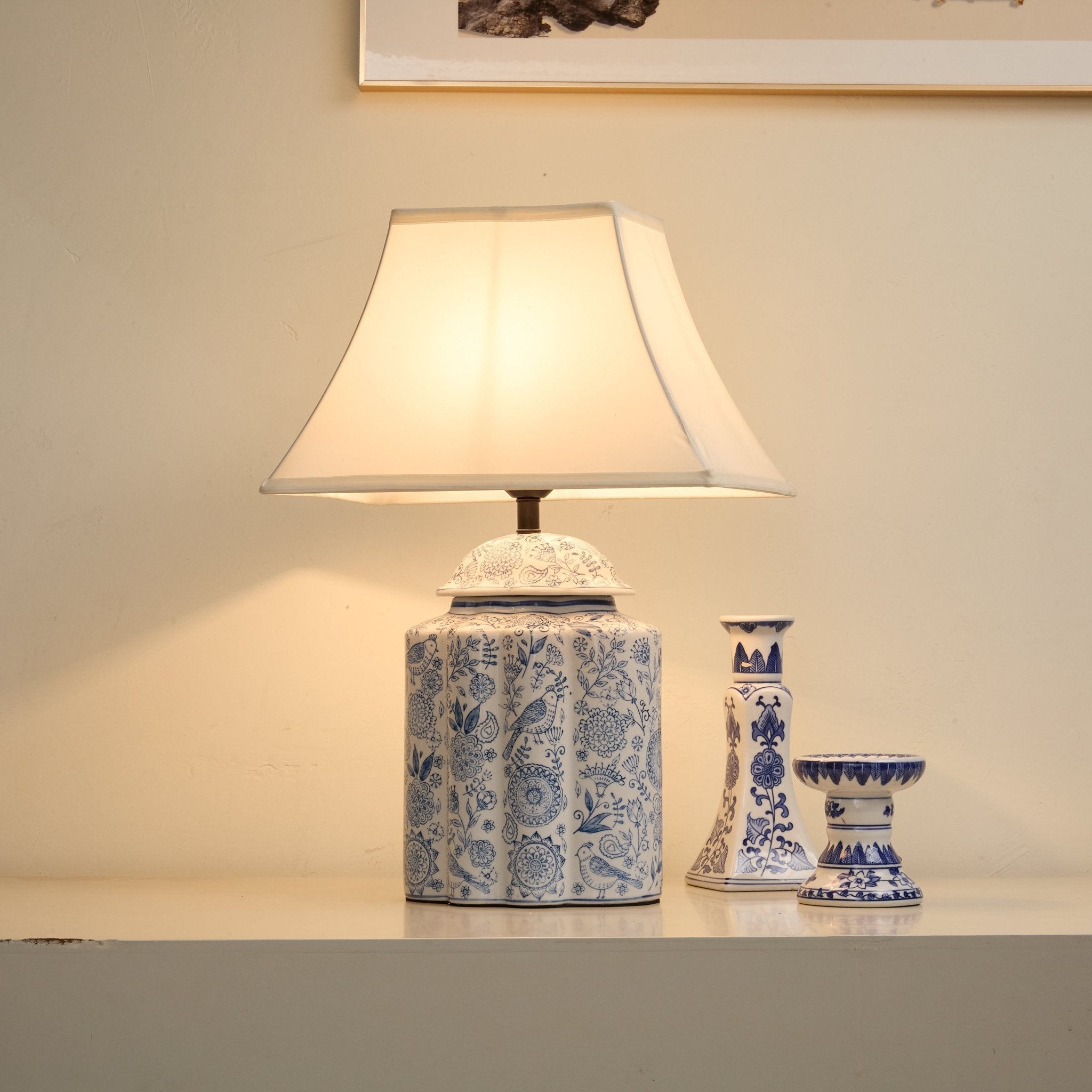 Floral Minimalist Ceramics Table Lamp
