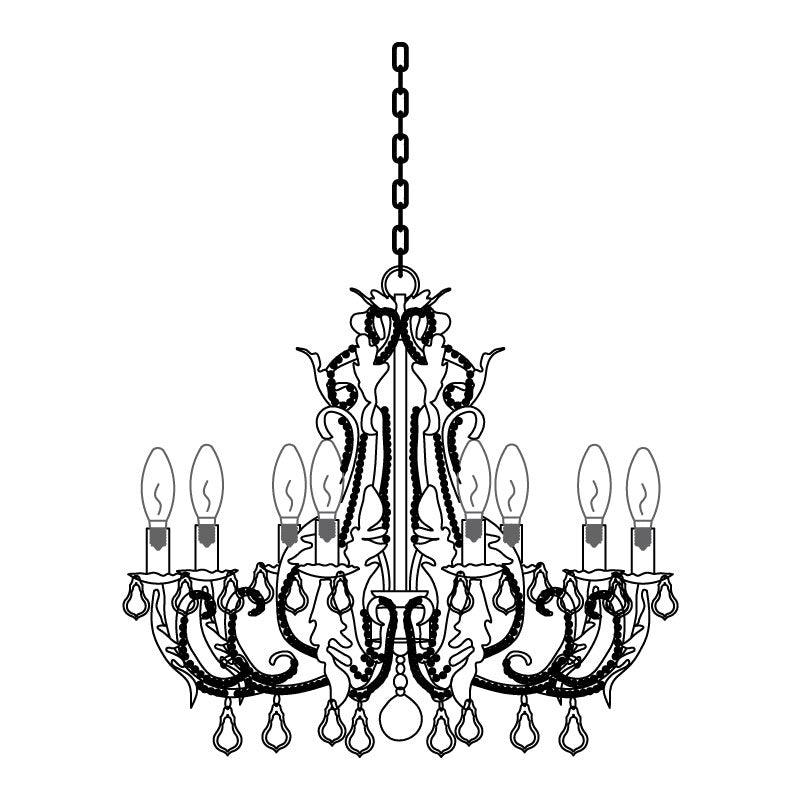 Lustra Pendant Lamp Candle Holder Crystal Beads - Letslighting