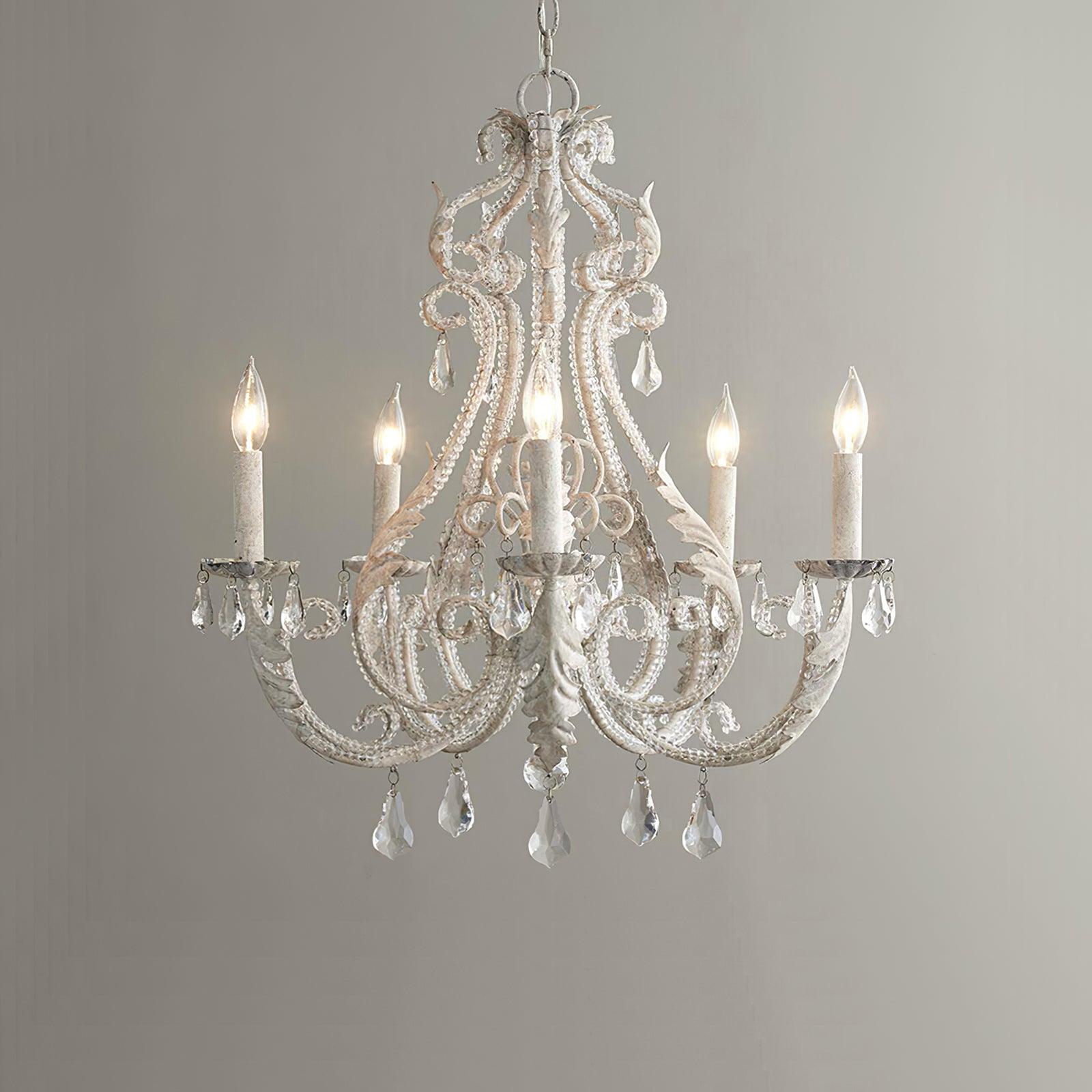 Lustra Pendant Lamp Candle Holder Crystal Beads - Letslighting
