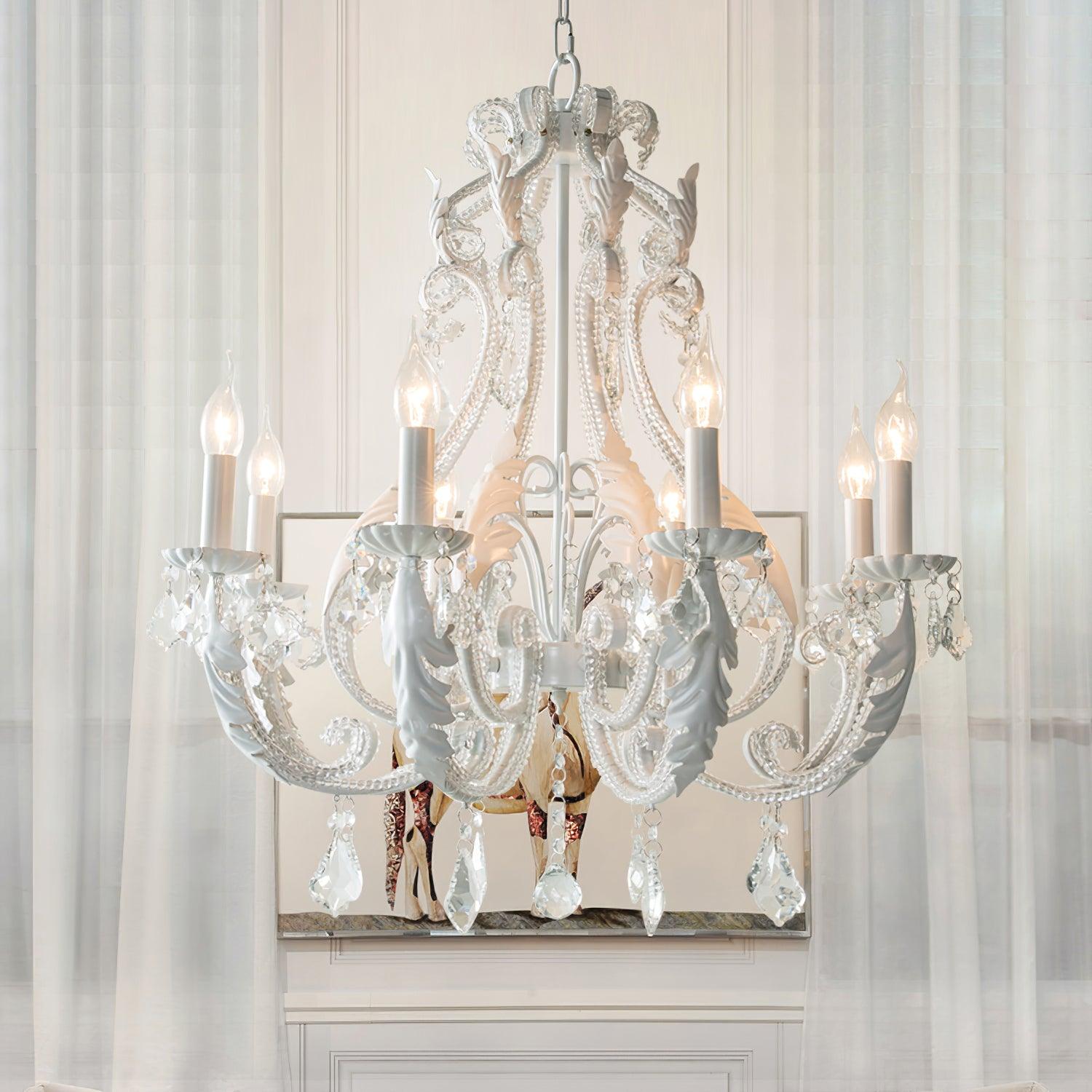 Lustra Pendant Lamp Candle Holder Crystal Beads - Letslighting