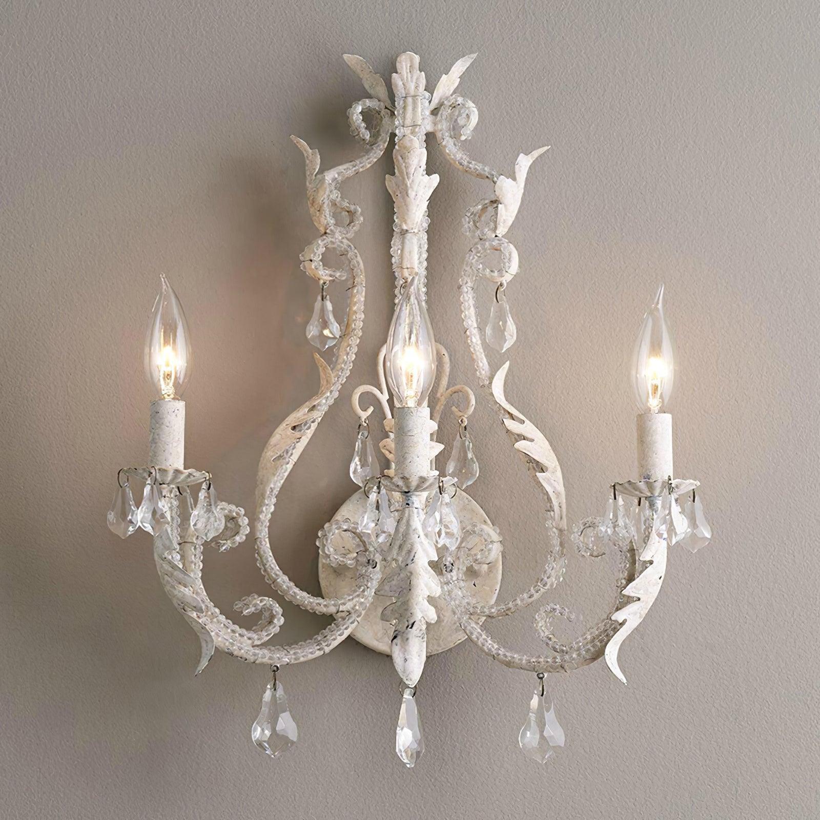 Nyraean Traditional Candle Holder Crystal Wall Lamp - Letslighting