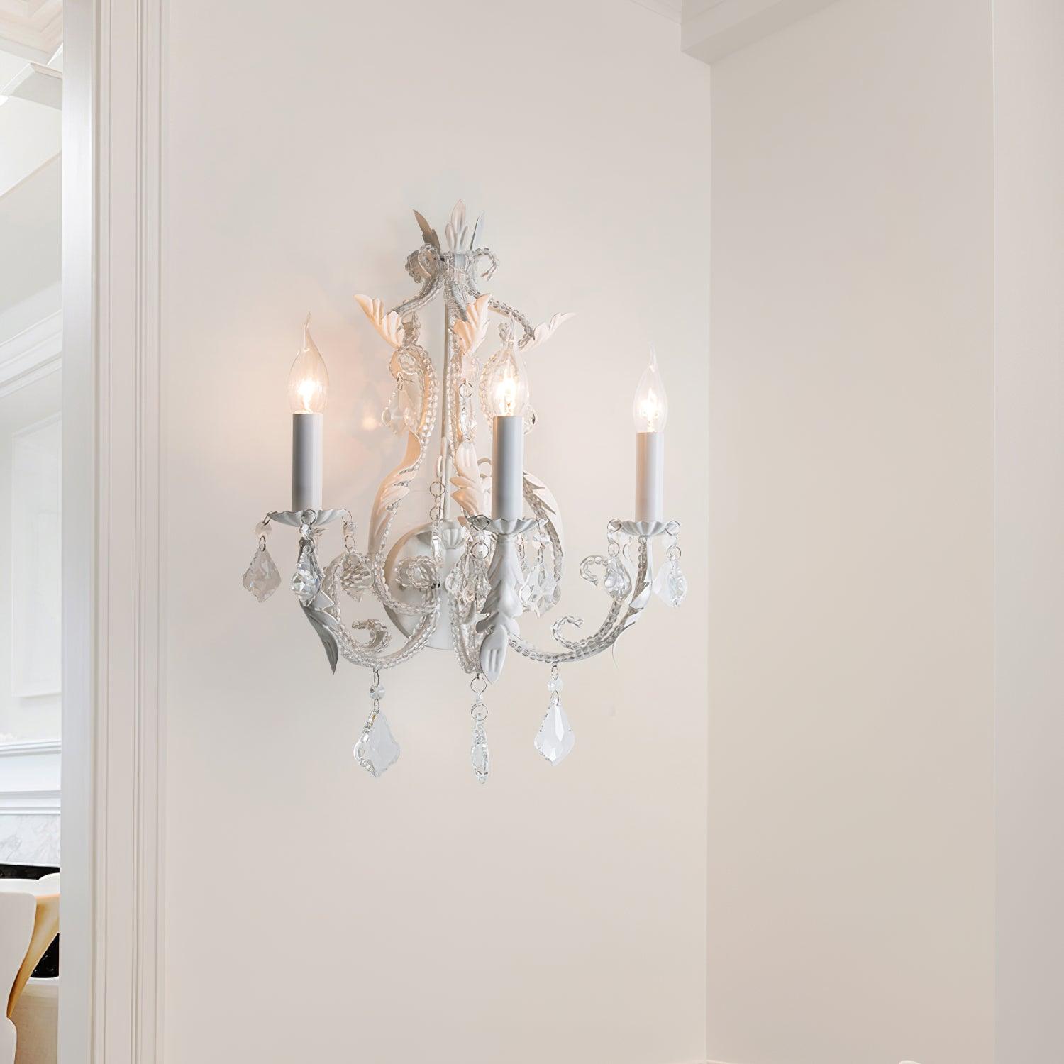 Nyraean Traditional Candle Holder Crystal Wall Lamp - Letslighting