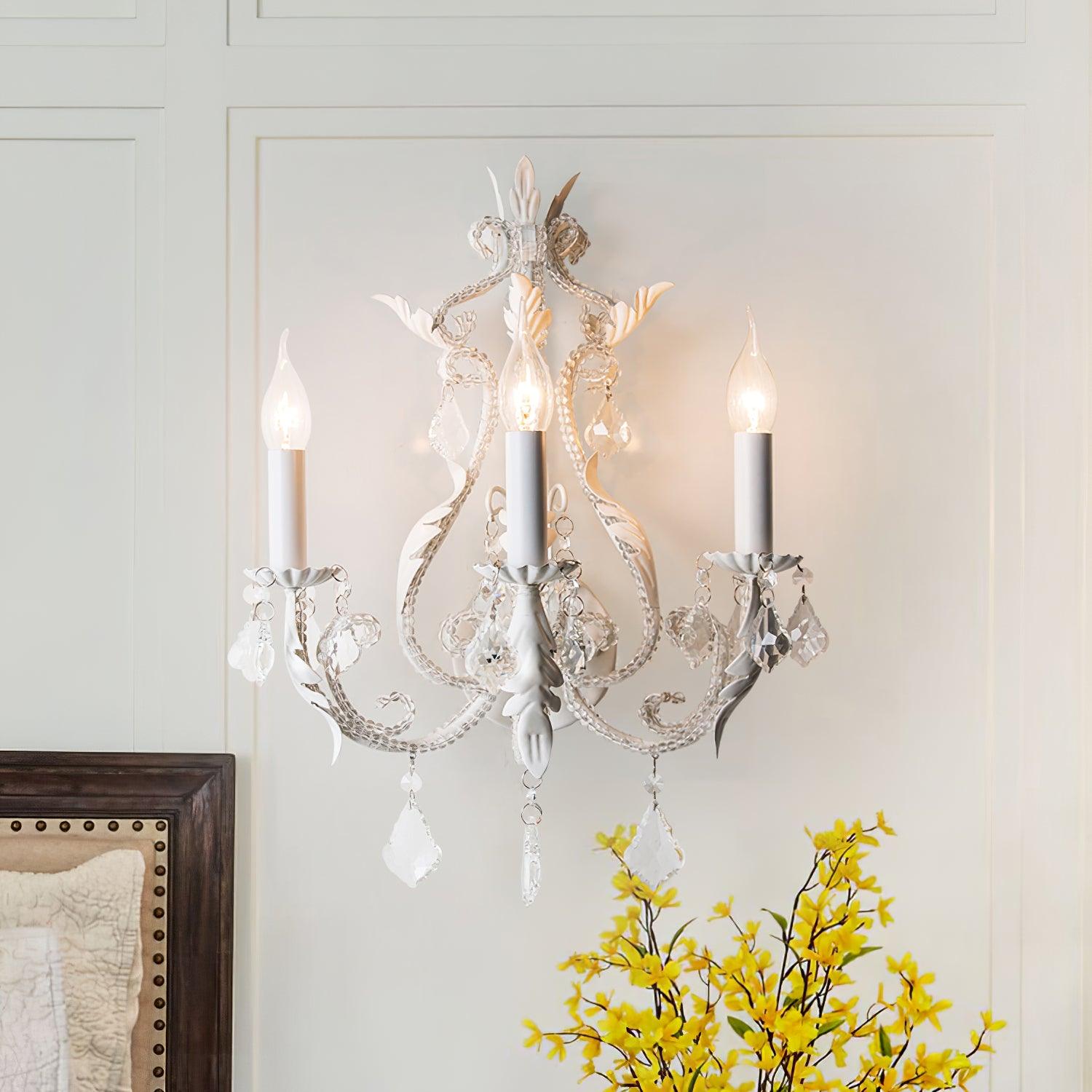 Nyraean Traditional Candle Holder Crystal Wall Lamp - Letslighting
