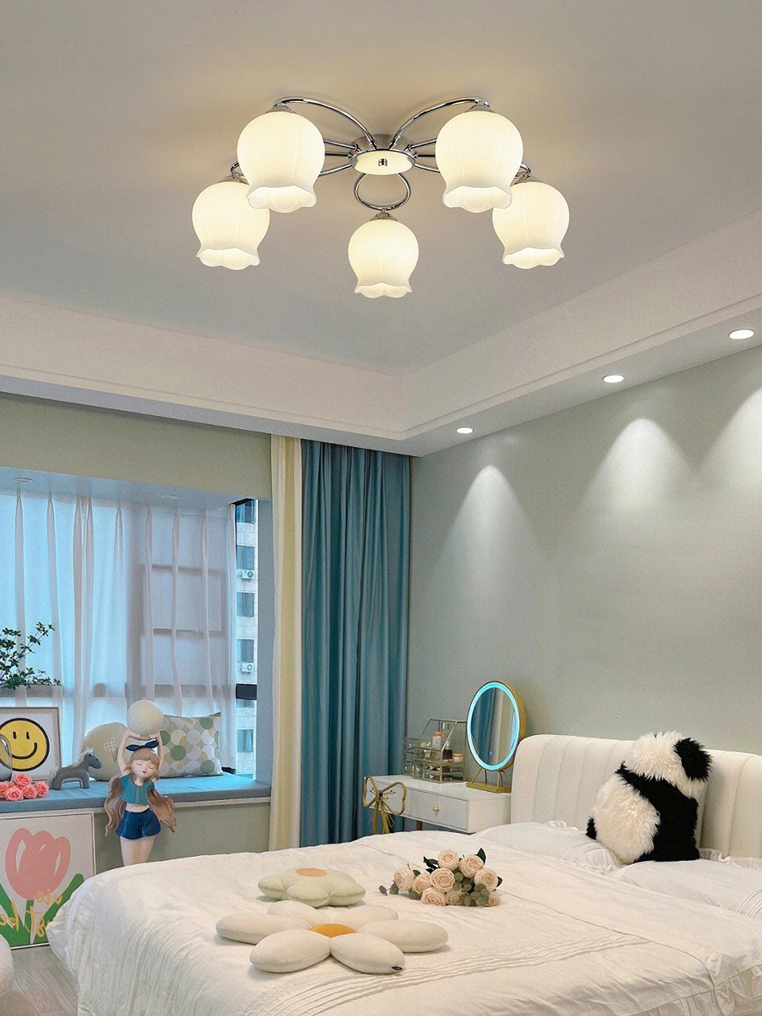 Oldore Premium Elegance Floral Glass Ceiling Lamp - Letslighting