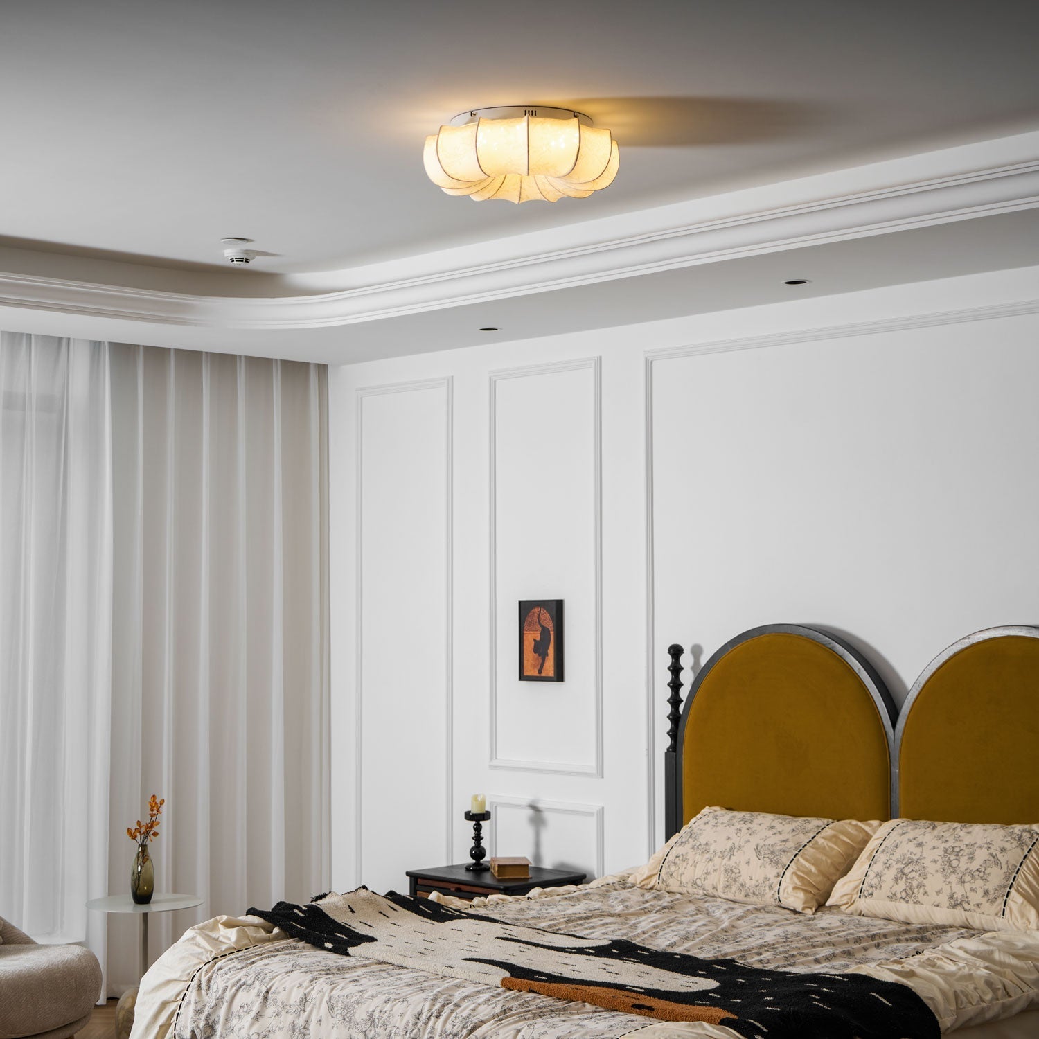 Vivaria Premium Nordic Art Wood Fabric Ceiling Light - Letslighting