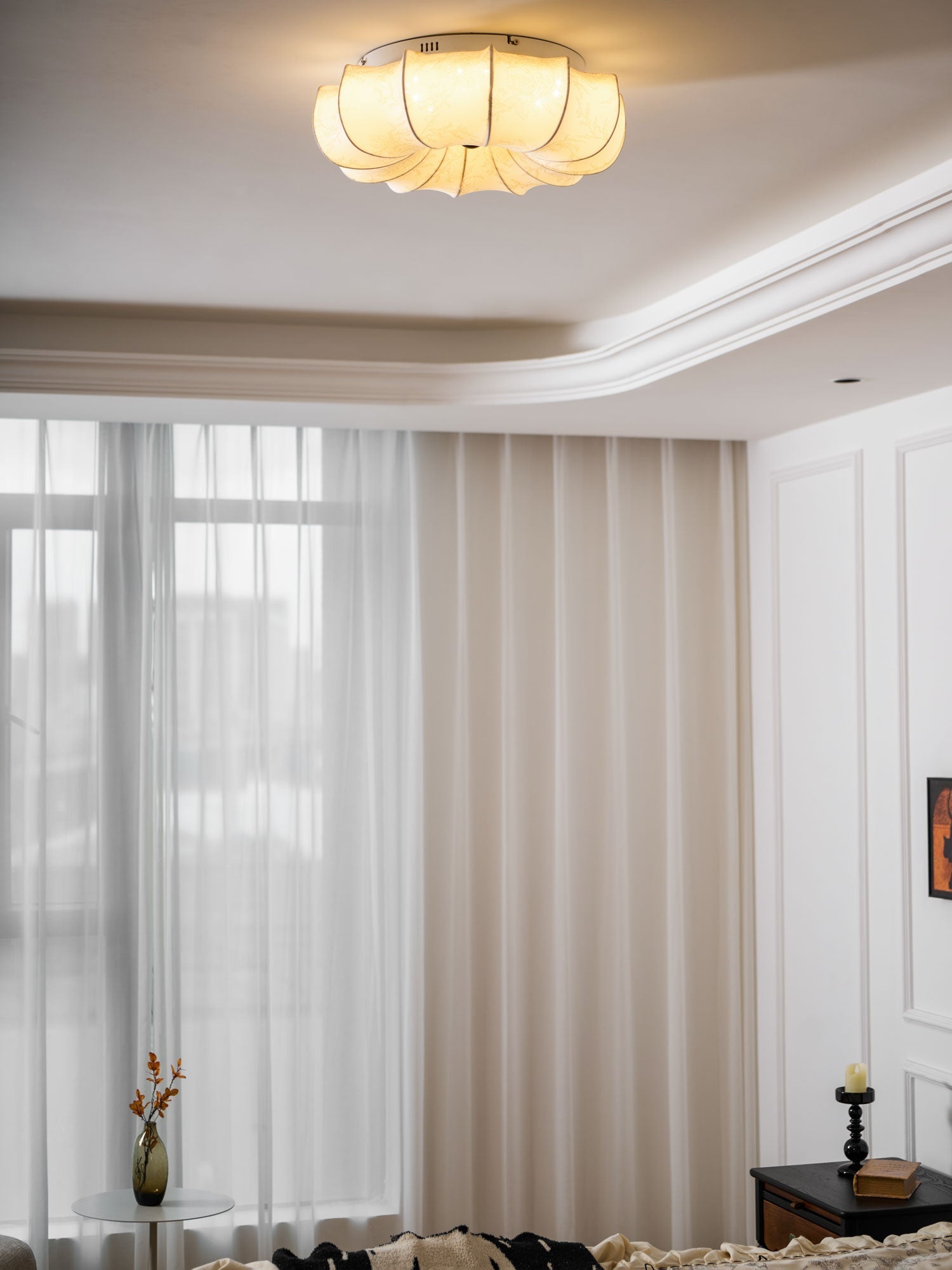 Vivaria Premium Nordic Art Wood Fabric Ceiling Light - Letslighting