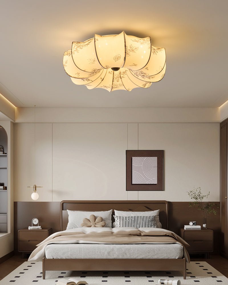 Vivaria Premium Nordic Art Wood Fabric Ceiling Light - Letslighting