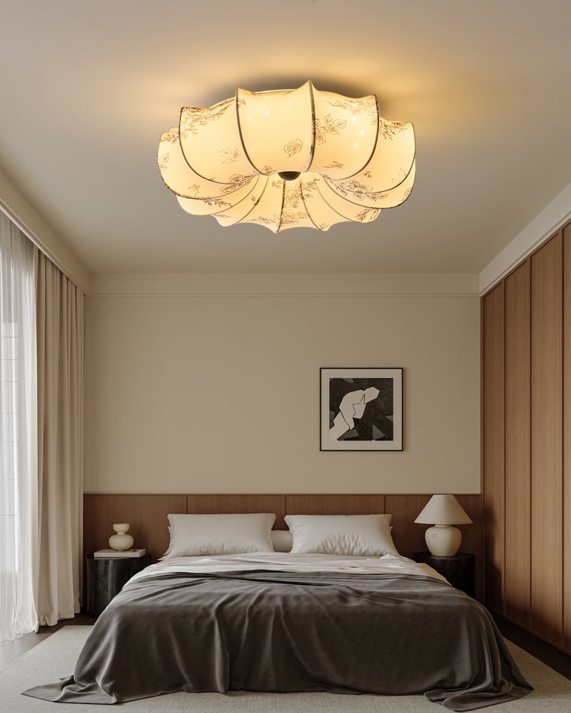 Vivaria Premium Nordic Art Wood Fabric Ceiling Light - Letslighting