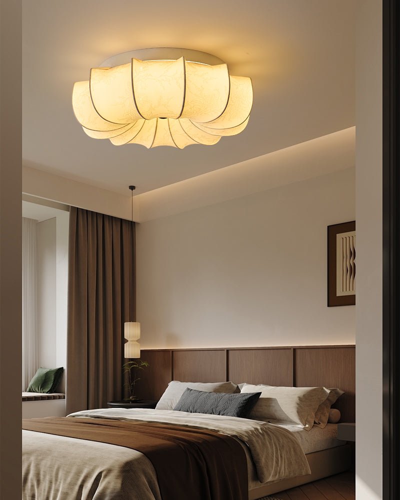 Vivaria Premium Nordic Art Wood Fabric Ceiling Light - Letslighting