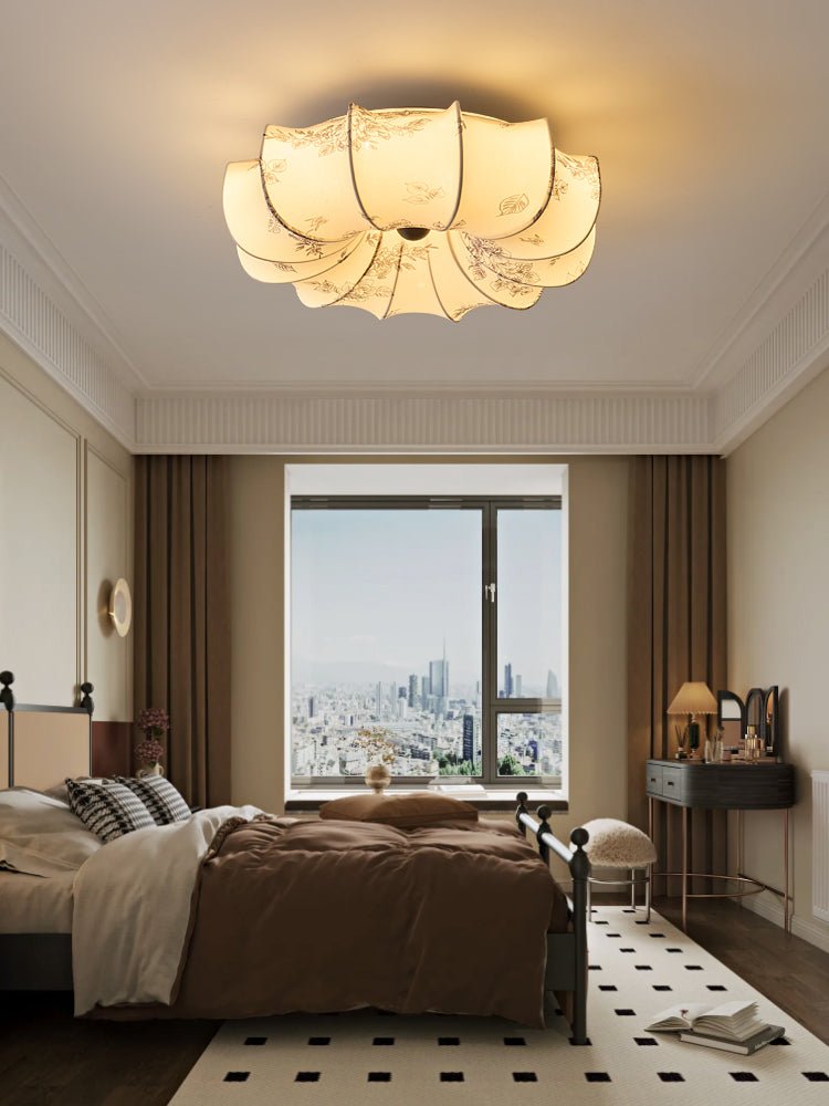 Vivaria Premium Nordic Art Wood Fabric Ceiling Light - Letslighting