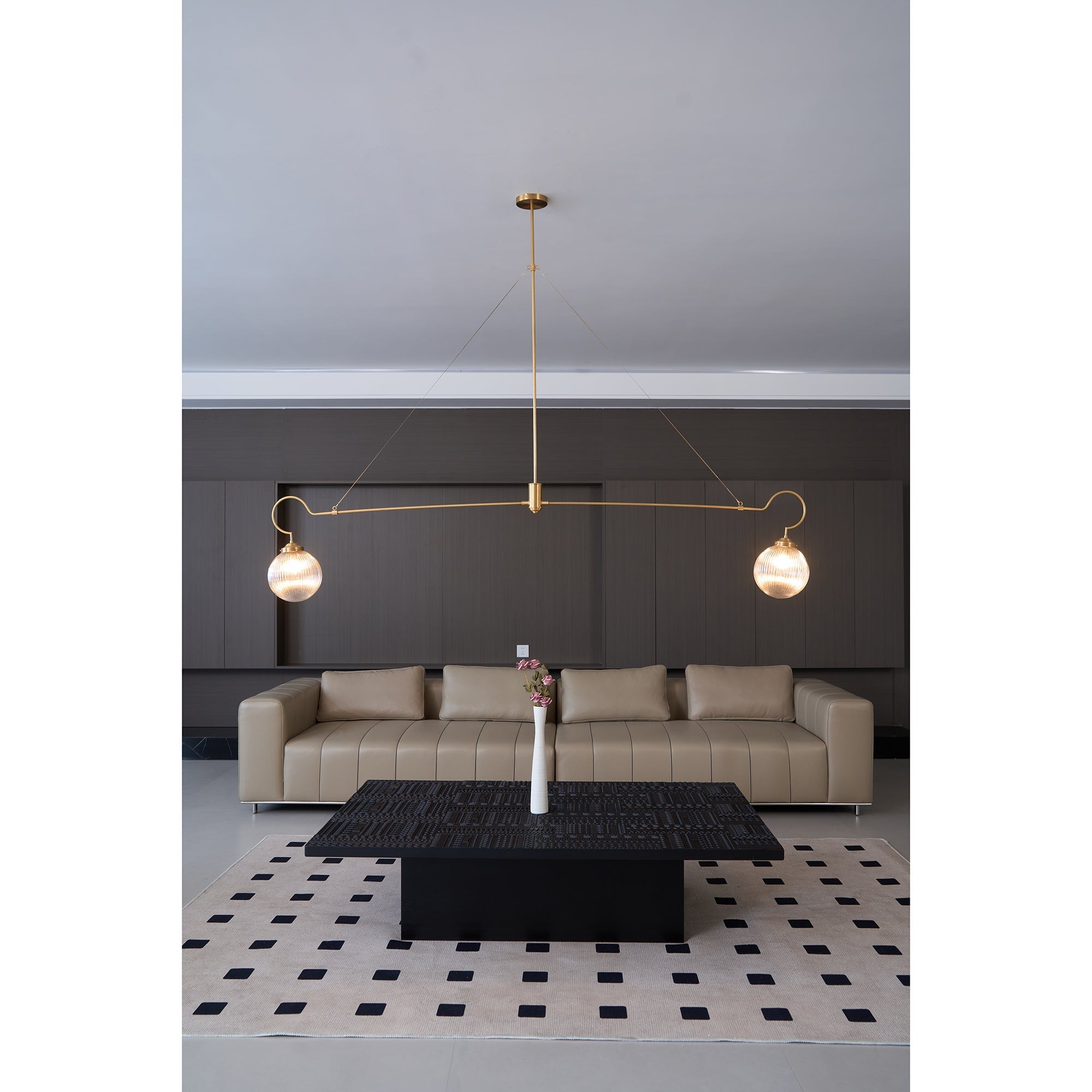 Vavenia Modern Minimalist Brass Glass Chandelier - Letslighting