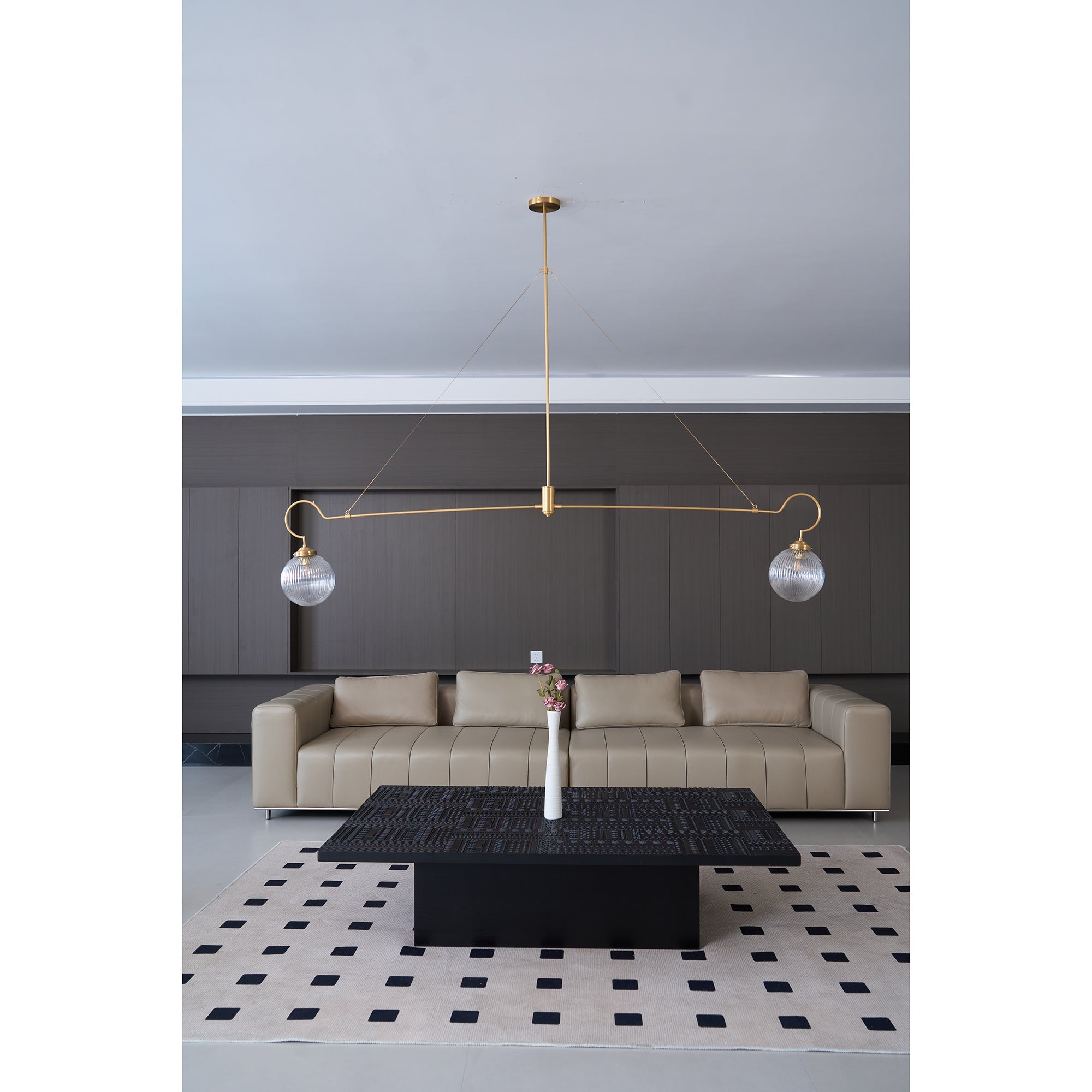 Vavenia Modern Minimalist Brass Glass Chandelier - Letslighting