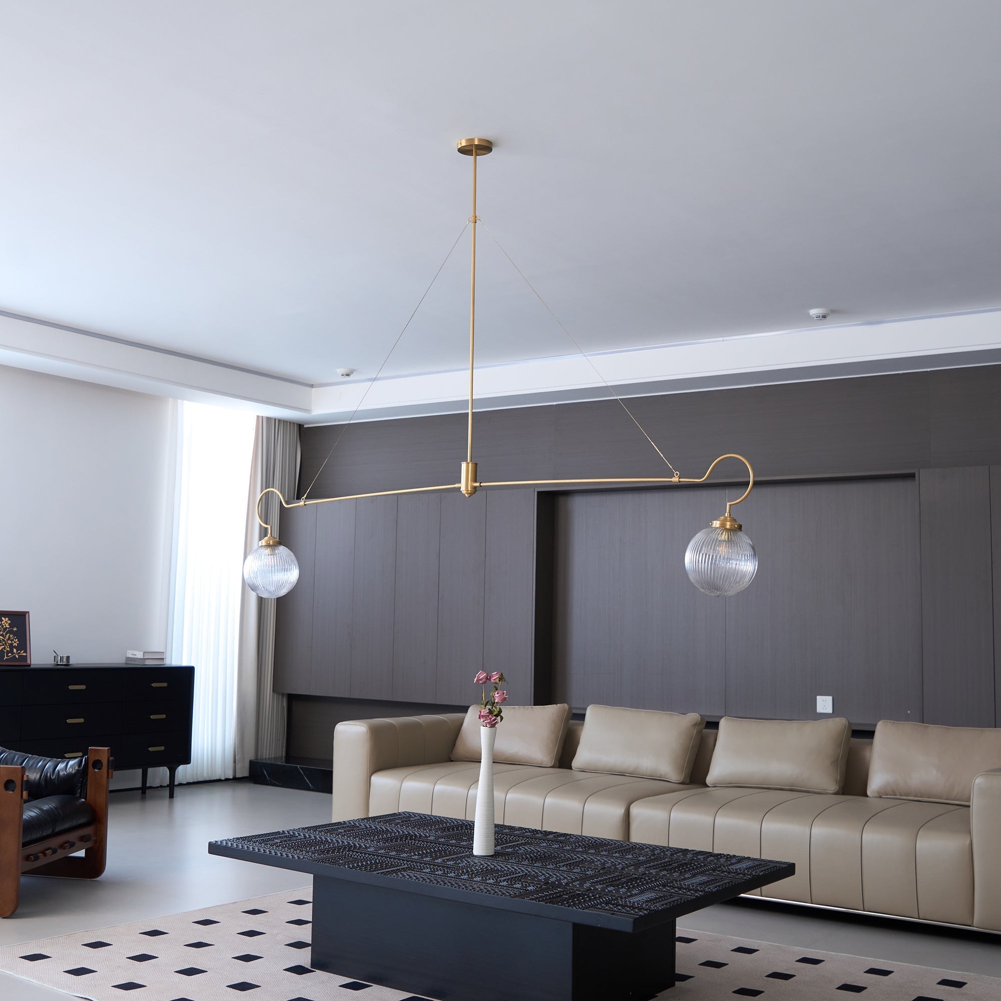Vavenia Modern Minimalist Brass Glass Chandelier - Letslighting