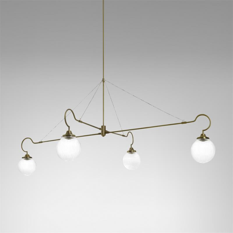 Vavenia Modern Minimalist Brass Glass Chandelier - Letslighting