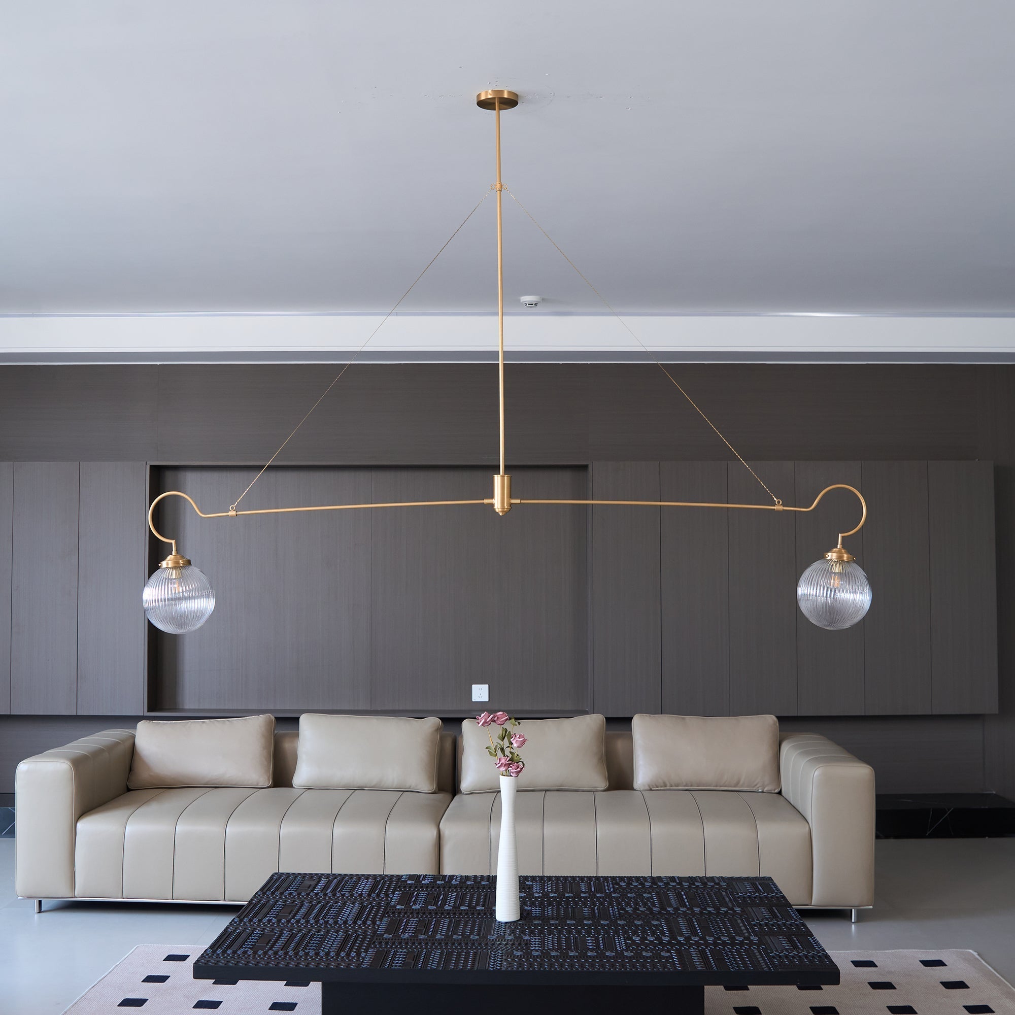 Vavenia Modern Minimalist Brass Glass Chandelier - Letslighting