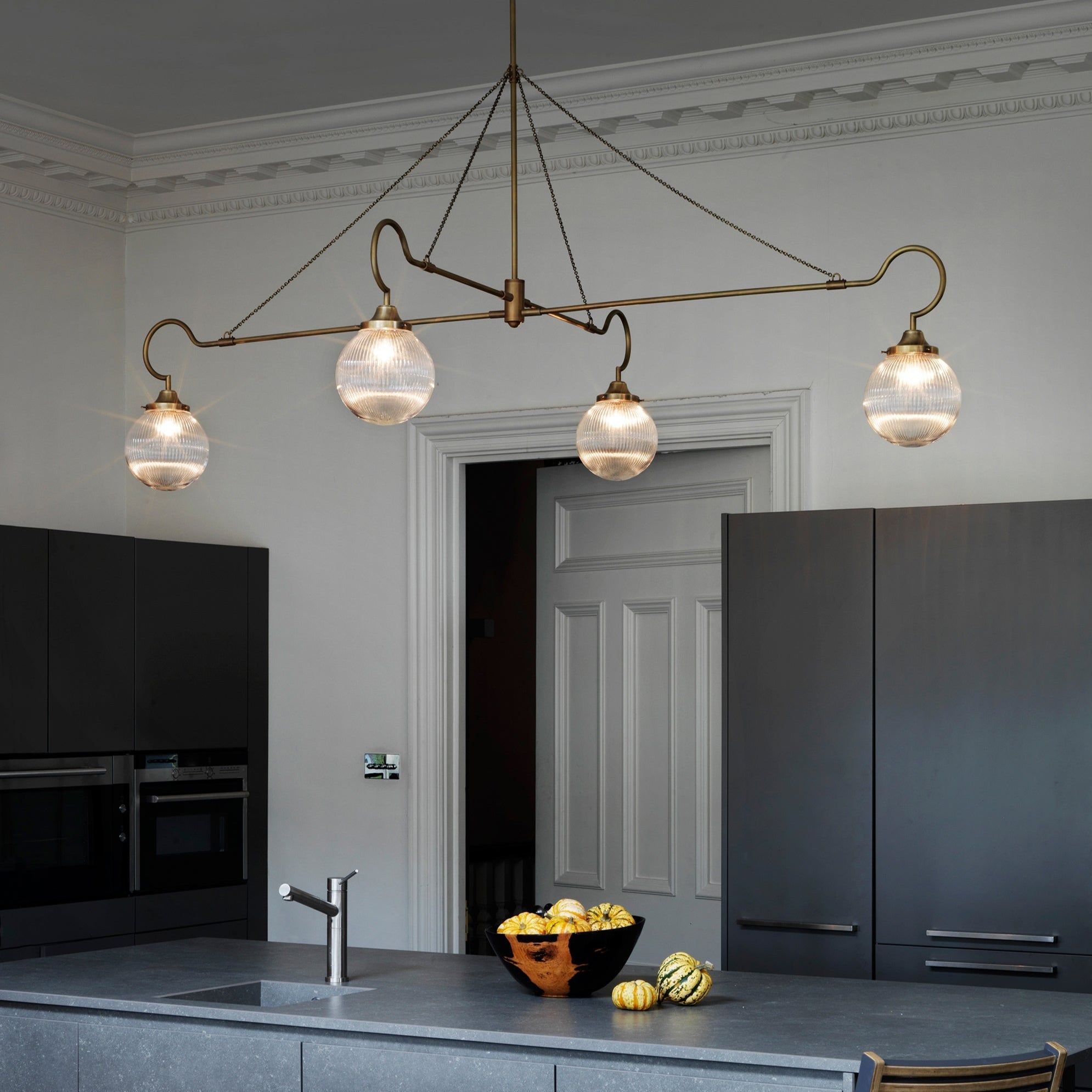 Vavenia Modern Minimalist Brass Glass Chandelier - Letslighting