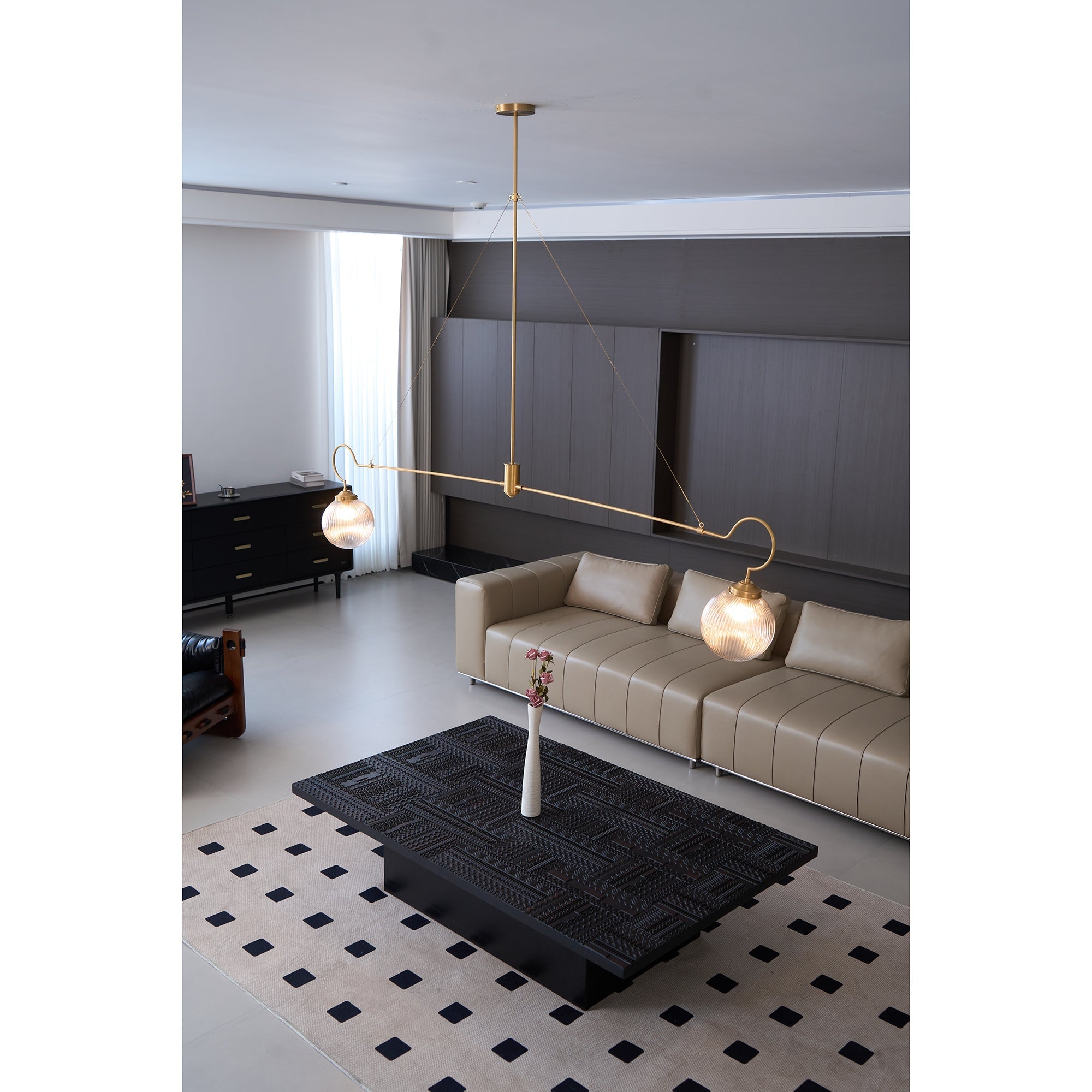 Vavenia Modern Minimalist Brass Glass Chandelier - Letslighting
