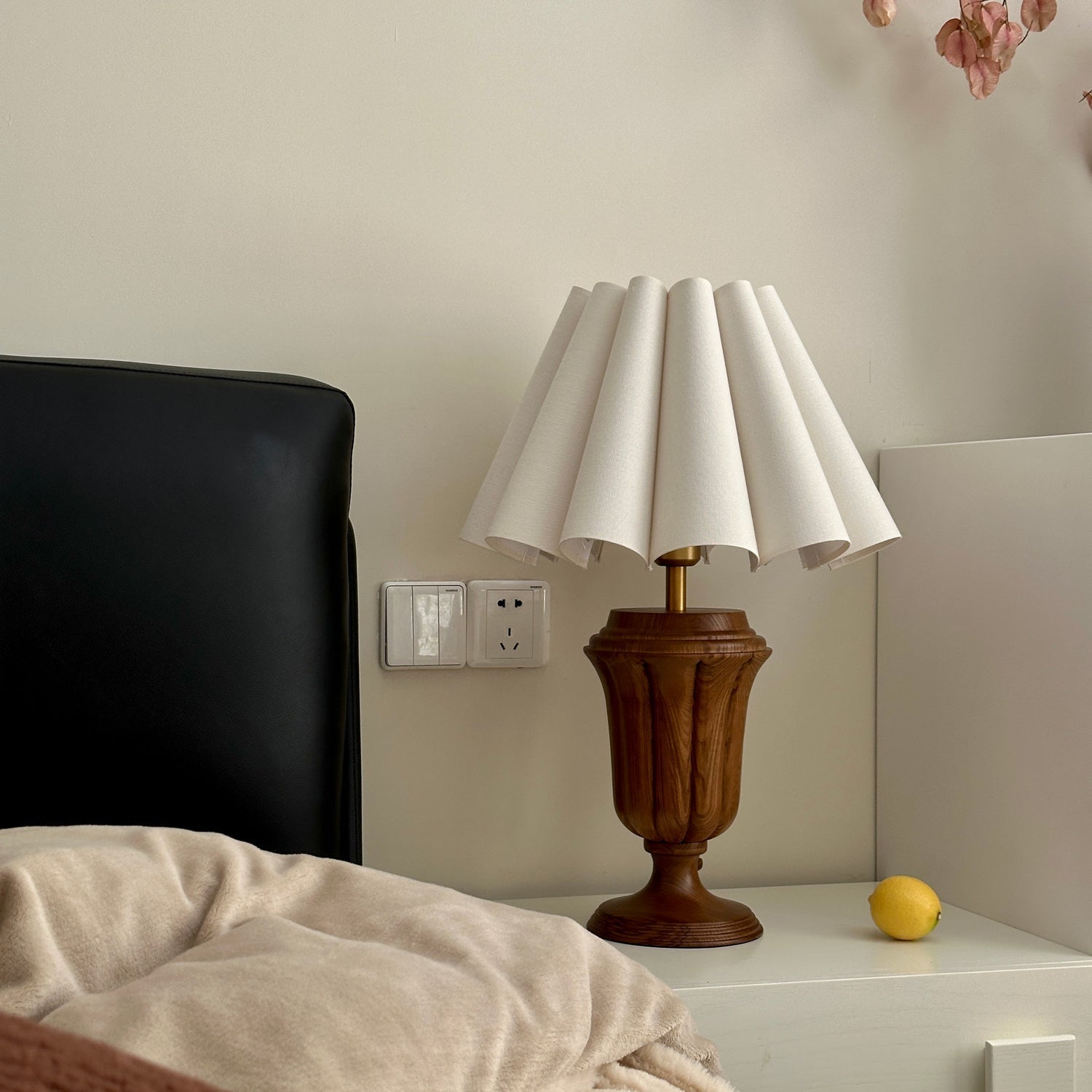 Vireo Wood & Fabric Table Lamp - Letslighting