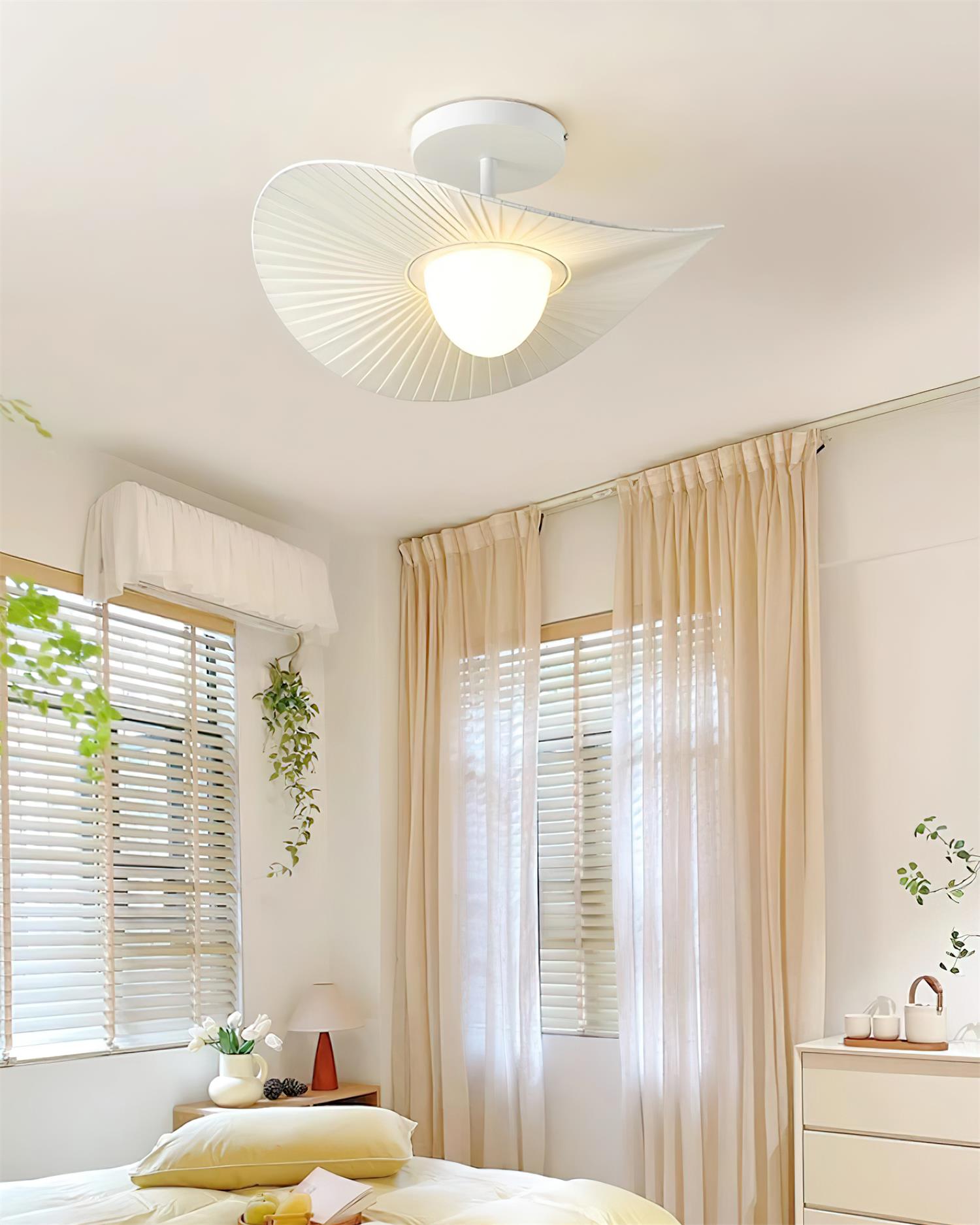 Florina Ceiling Lamp Pleated Fabric Sculptural - Letslighting