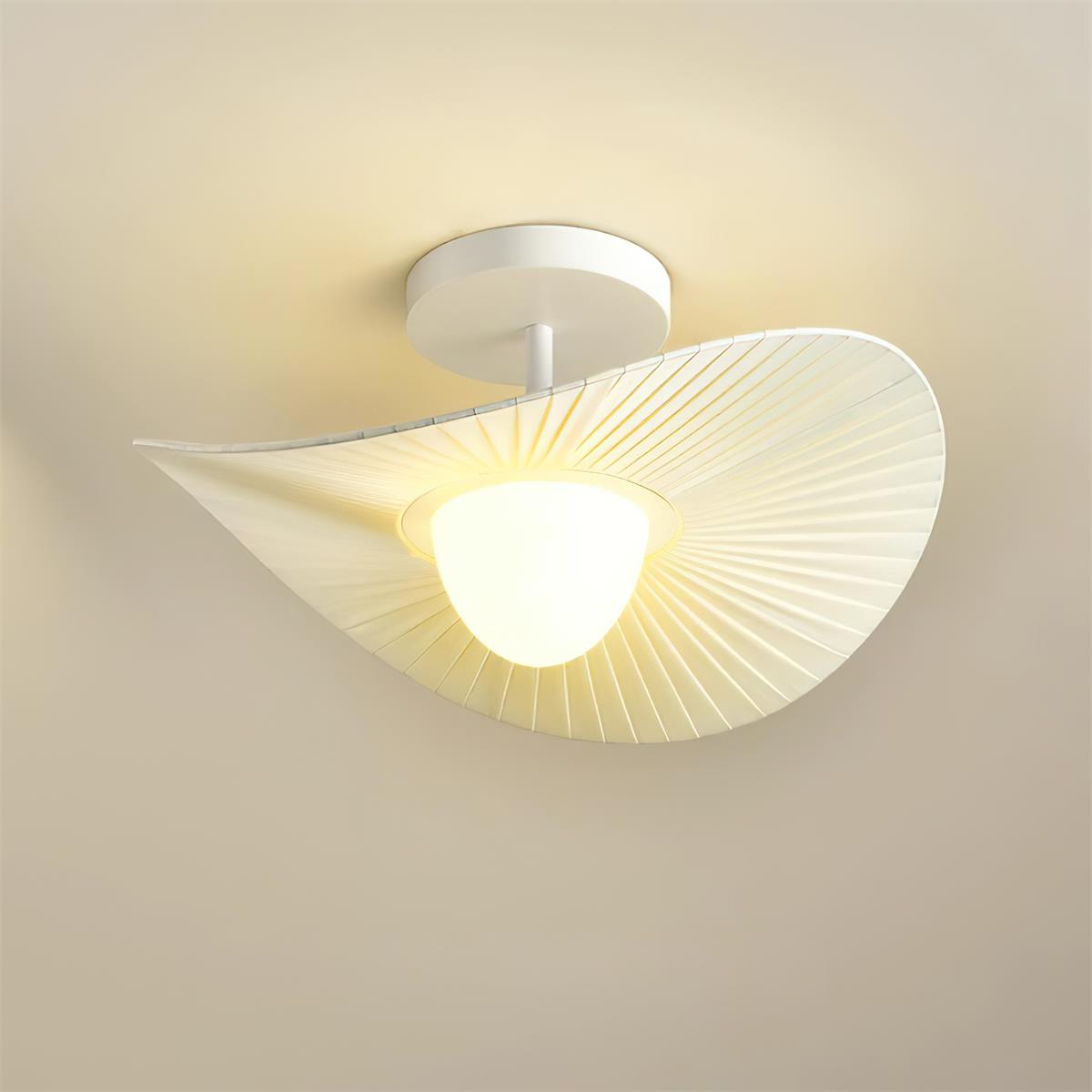 Florina Ceiling Light Fabric Ribbed Fan Shape Minimalist - Letslighting