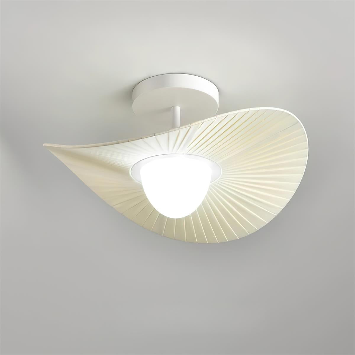 Florina Ceiling Light Fabric Ribbed Fan Shape Minimalist - Letslighting