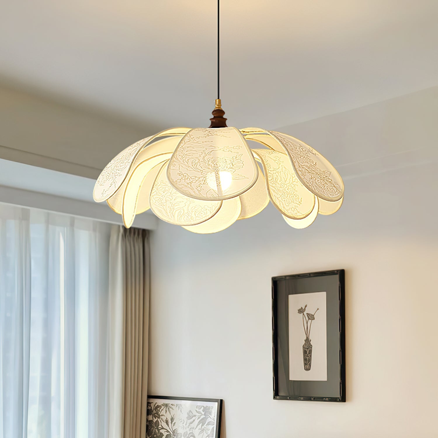 Savoy Pendant Lamp Fabric Shade - Letslighting